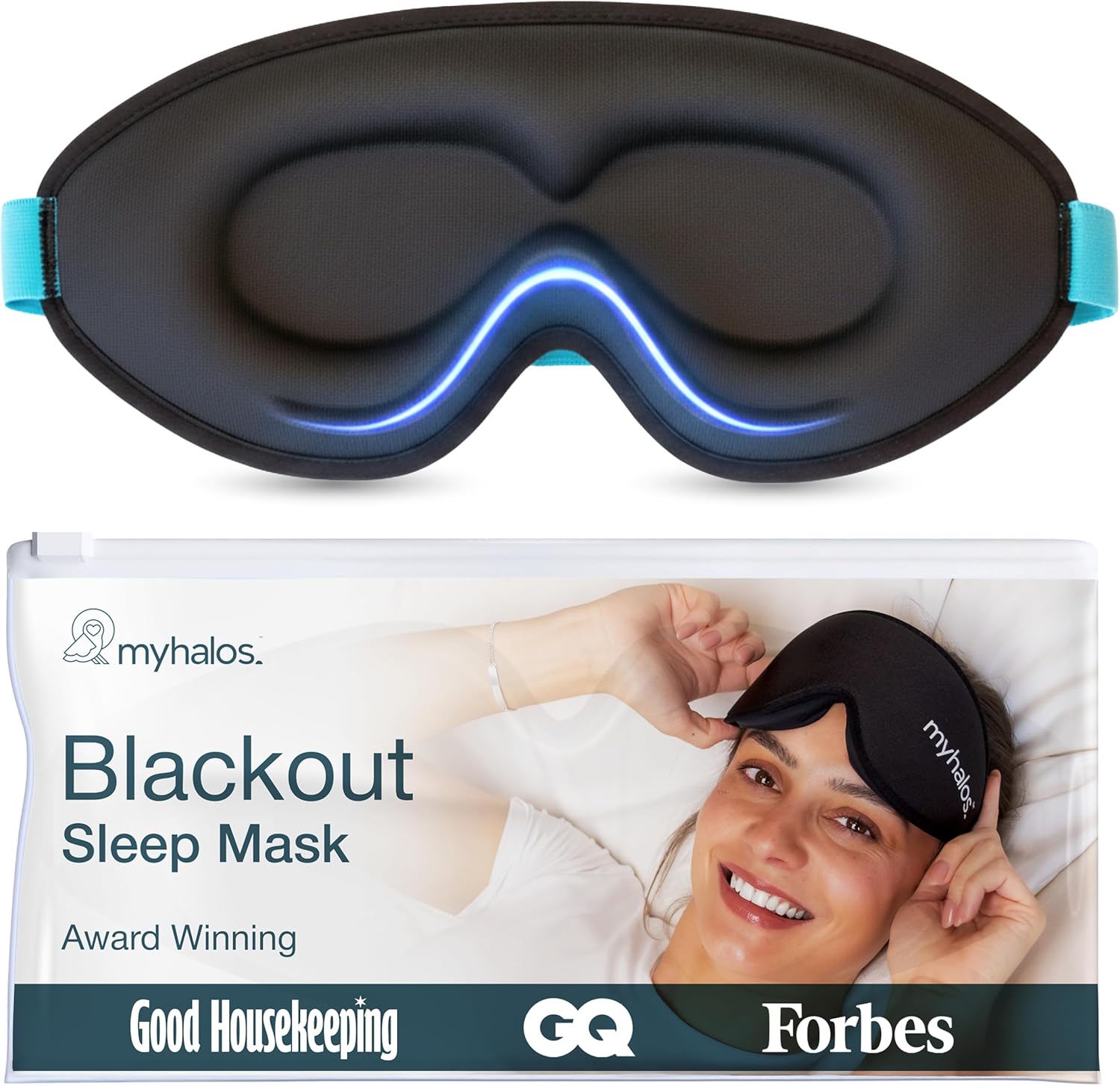 MyHalos Sleep Mask: 3D Blackout Eye Mask for Deep Sleep