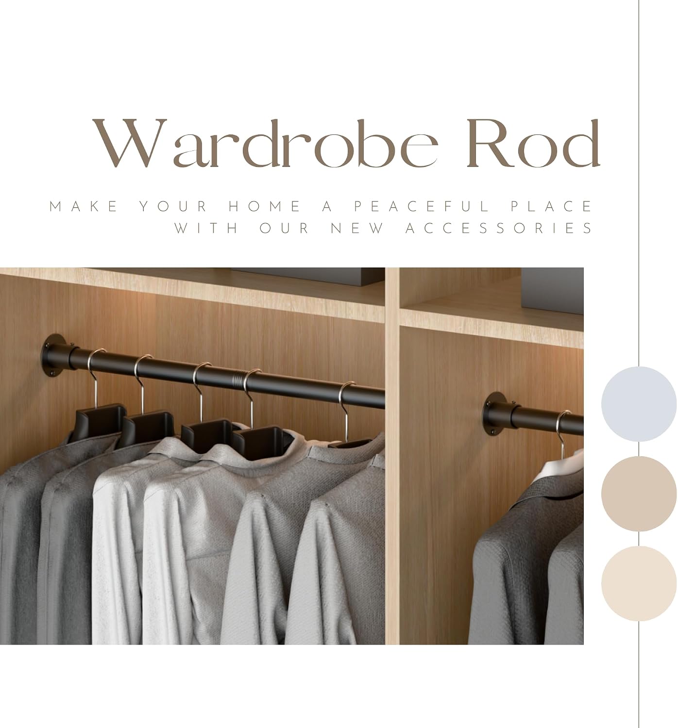 Thumbnail 5 de Venwemong Wardrobe Rail 70–90 cm extendable wardrobe rail