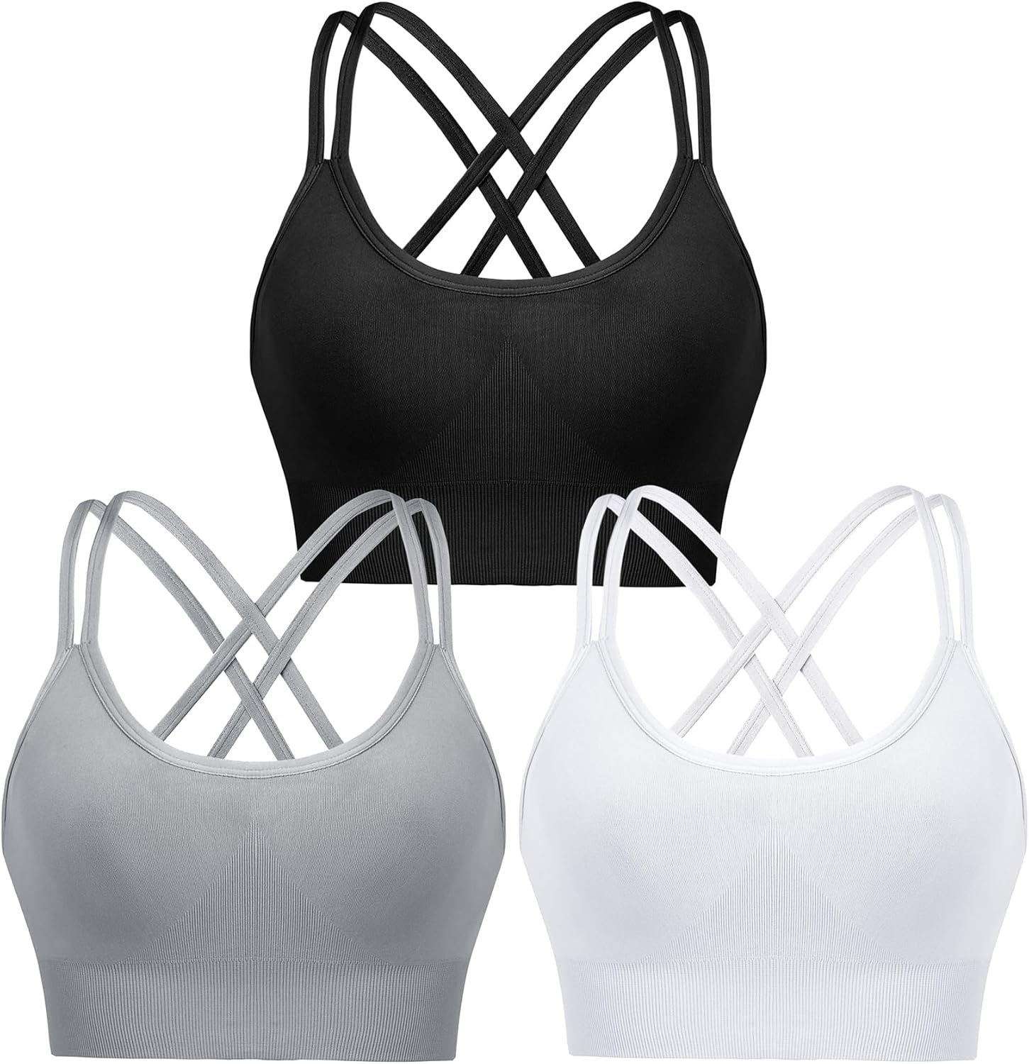 Detalle de Leversic Reggiseno Sportivo Donna Top Palestra Fitness Imbottito Senza Ferretto, Reggiseni Push Up per Yoga Jogging Gym (S-XL)