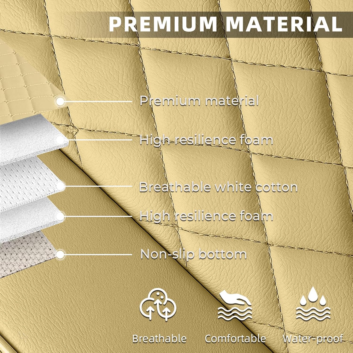 Detalle 1 de SanQing PU leather seat covers, beige
