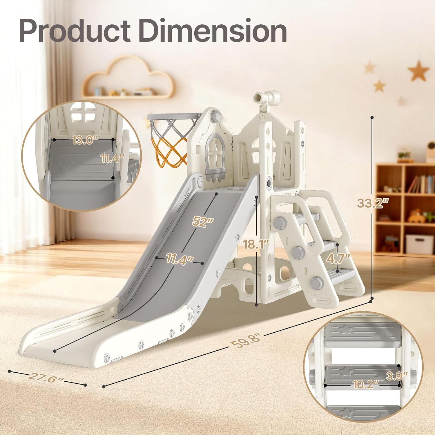 Thumbnail 5 de BIERUM 6 in 1 Toddler Slide – L-Shaped Indoor/Outdoor Playset for Ages 1-3