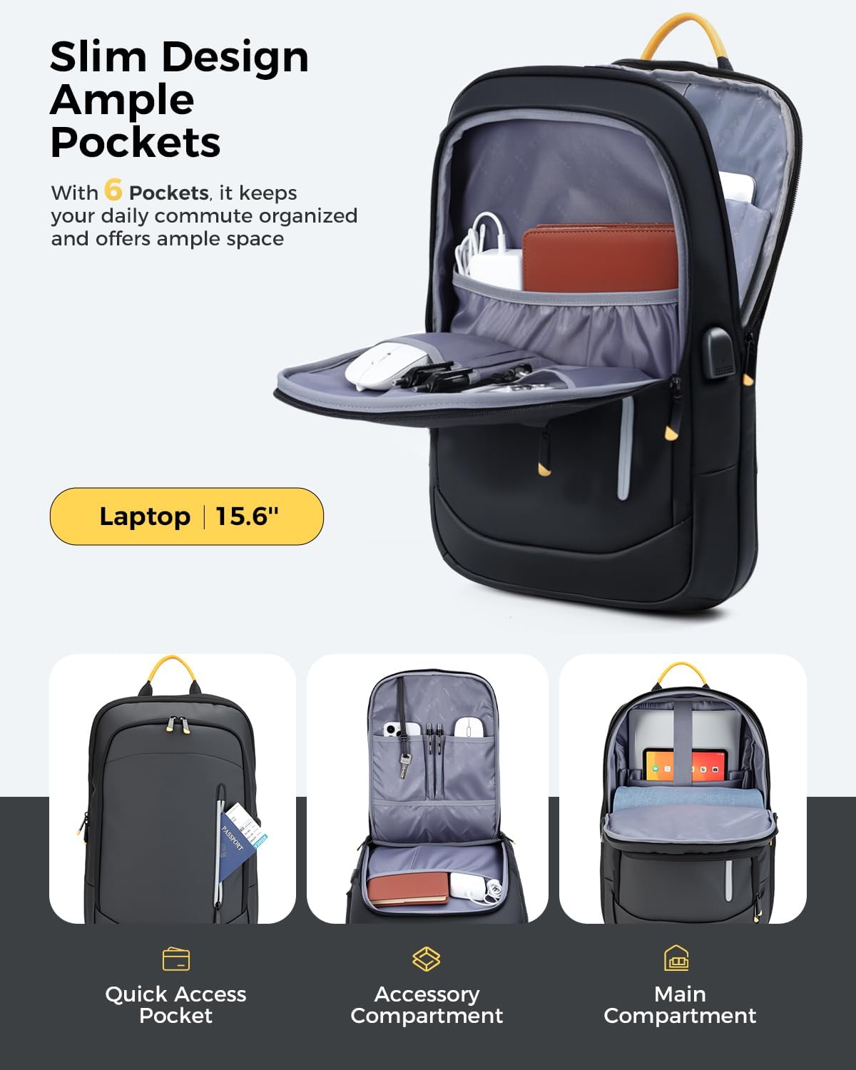 Detalle de Lekespring Laptop Backpack 15.6-Inch