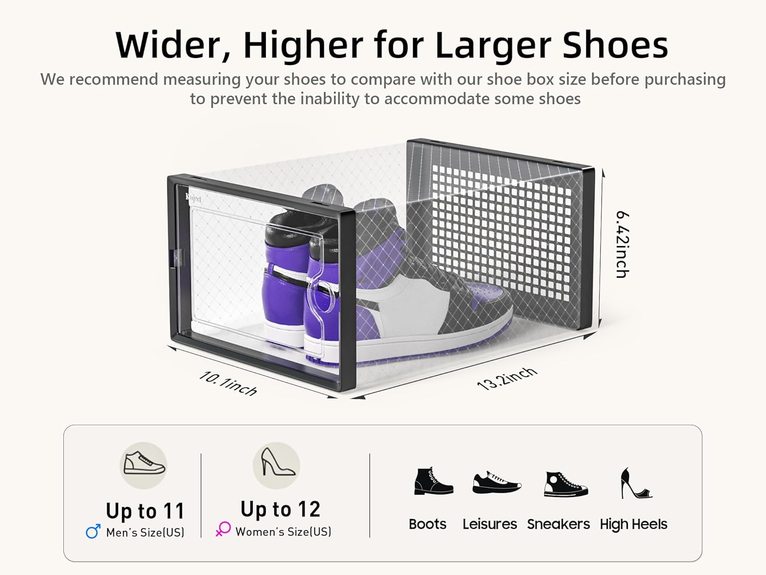Thumbnail 2 de Kuject X-Large Shoe Storage Boxes 12-pack