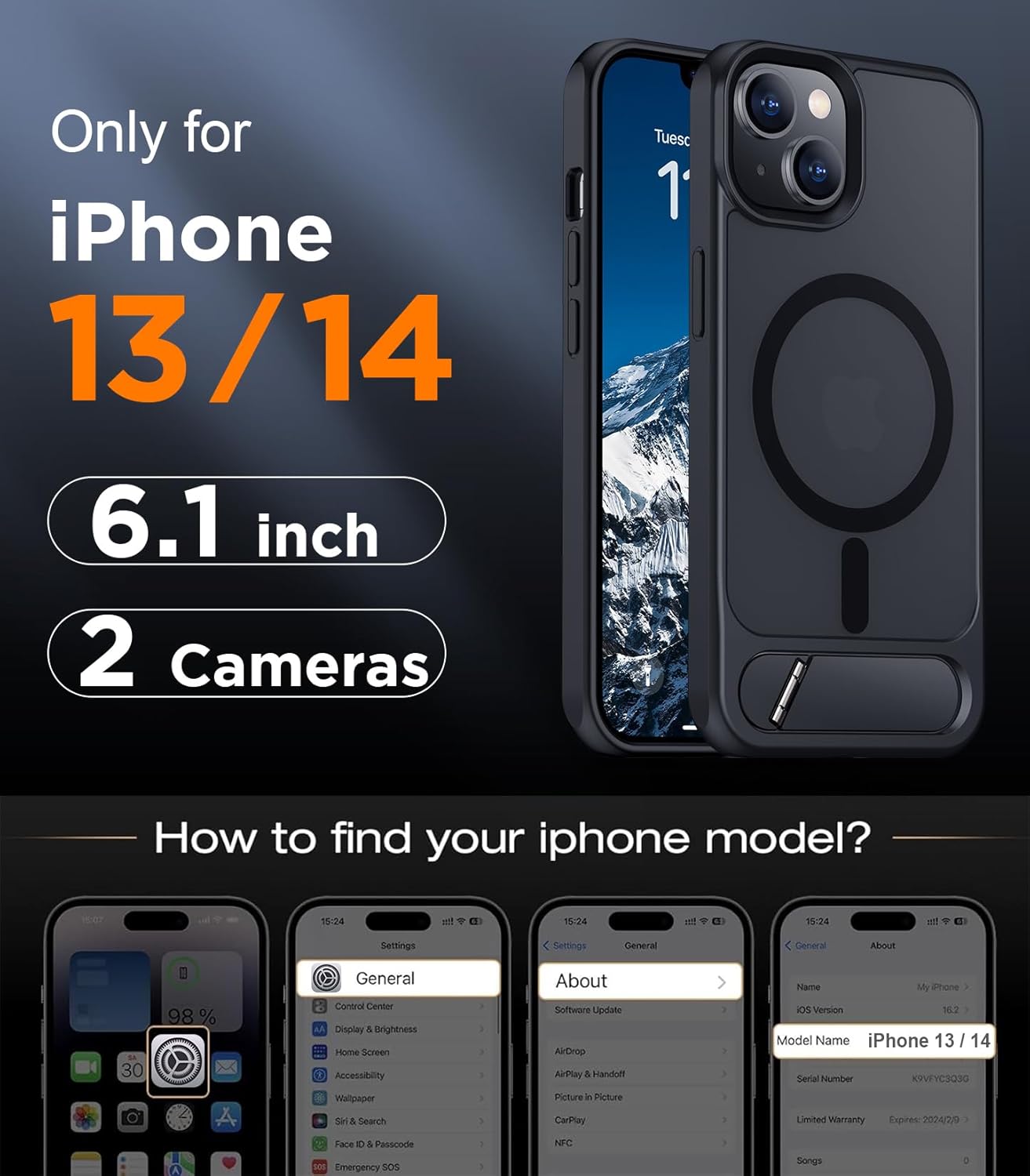 Detalle 2 de Temdan Magnetic Case for iPhone 13/14 6.1"