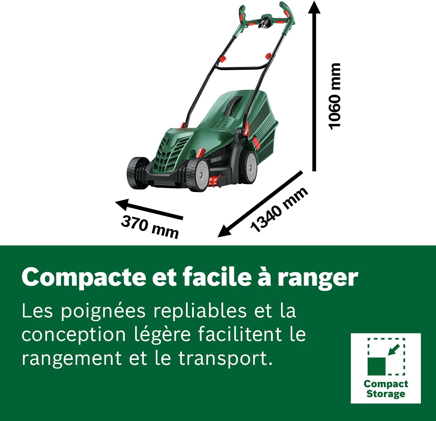 Thumbnail 4 de Bosch UniversalRotak 34-405 : tondeuse filaire 1 300 W, largeur de coupe 34 cm et bac 40 L