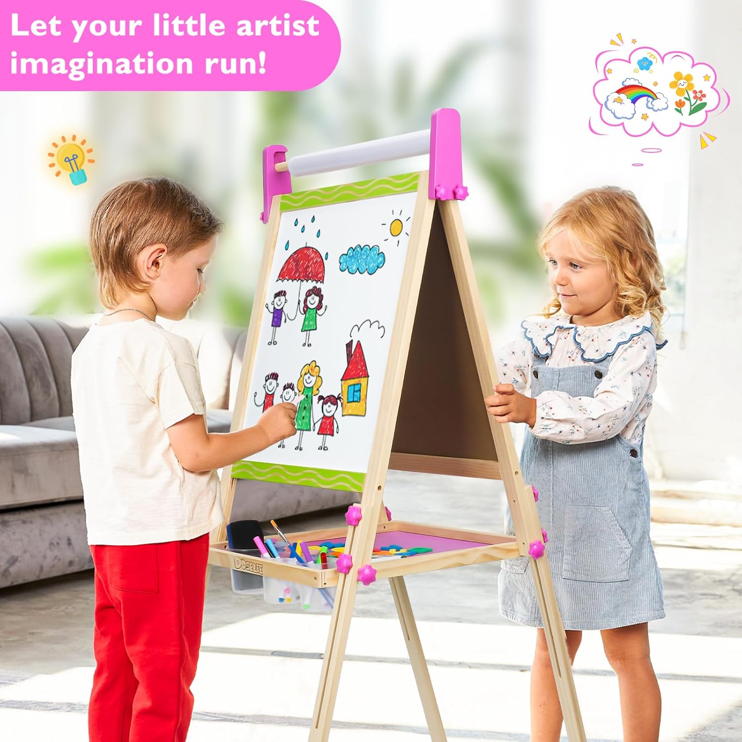 Detalle 2 de Adjustable Wooden Kids' Easel