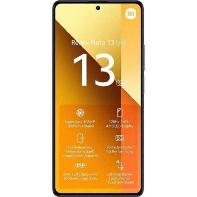 Detalle de Xiaomi Redmi Note 13 5G 256 GB + 8 GB RAM – Negro, pantalla 6,67'' AMOLED y cámara triple