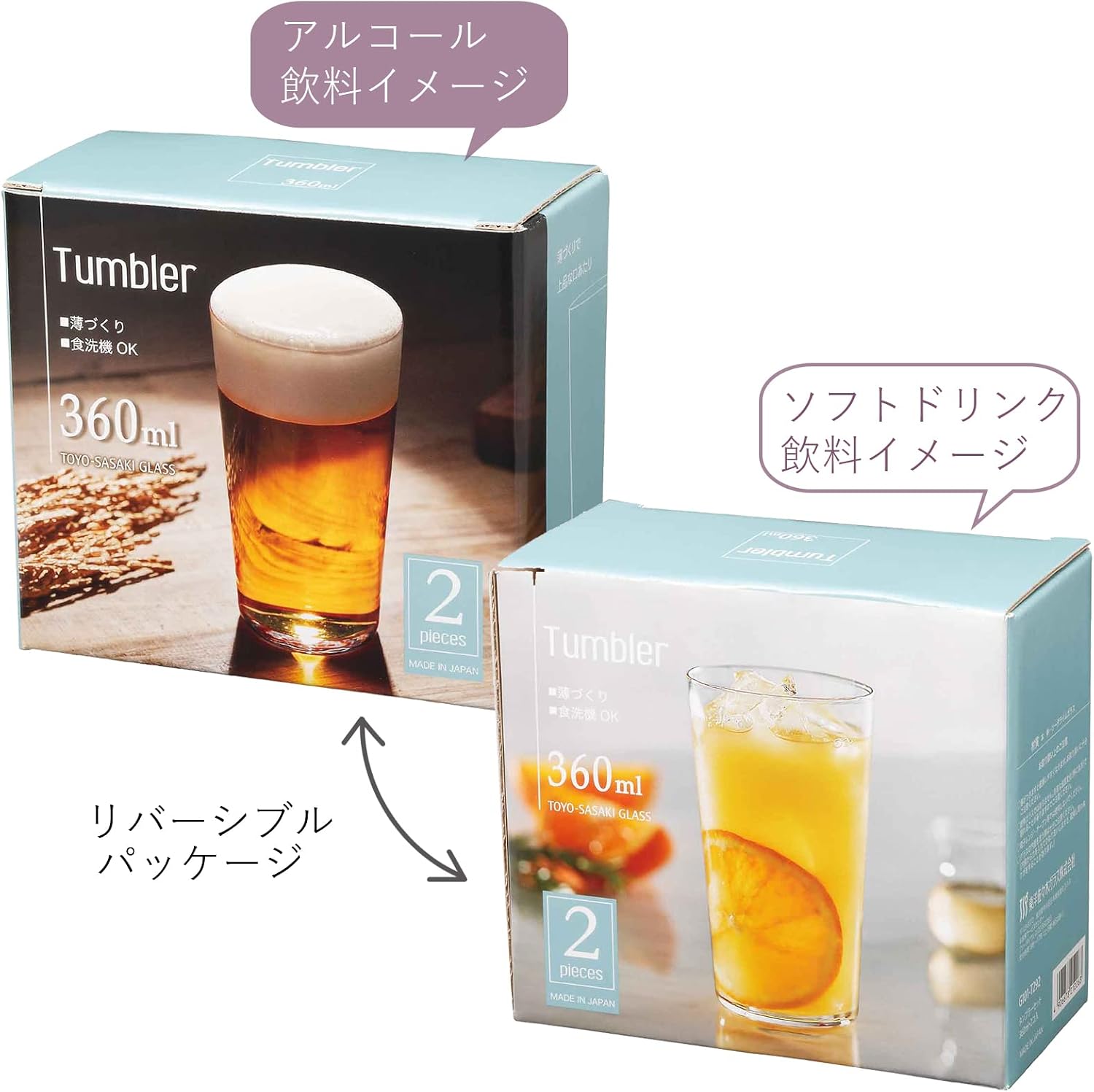 Detalle de Toyo Sasaki Glass tumbler set, 360 ml