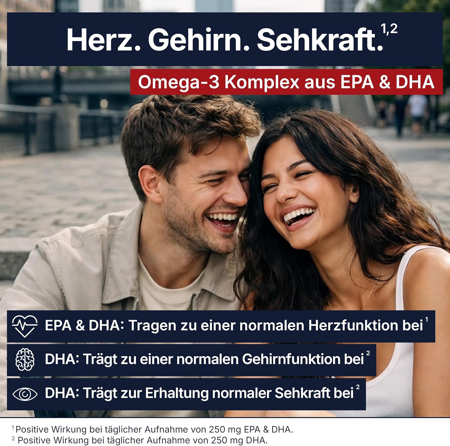 Detalle de Omega 3 Pro – Premium Fischöl 2250 mg pro Tagesdosis (1500 mg EPA / 750 mg DHA) in Triglycerid-Form, 60 Kapseln