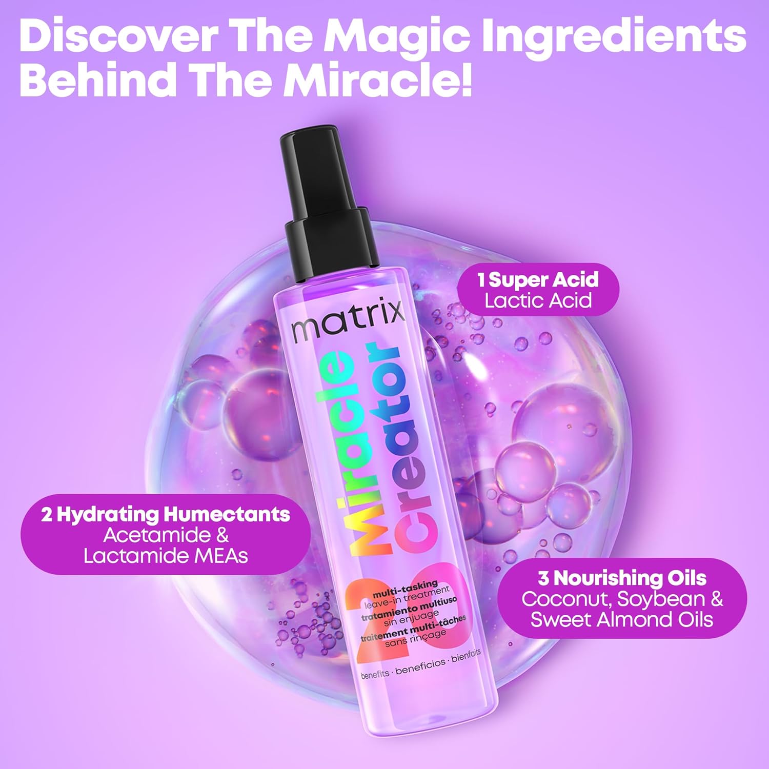 Thumbnail 3 de Matrix Total Results Miracle Creator Multi-Tasking Hair Treatment (leave-in conditioner & heat protector spray)