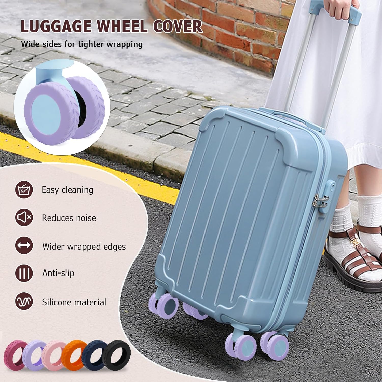 Detalle de XYOFUN luggage wheel covers, 8 pack