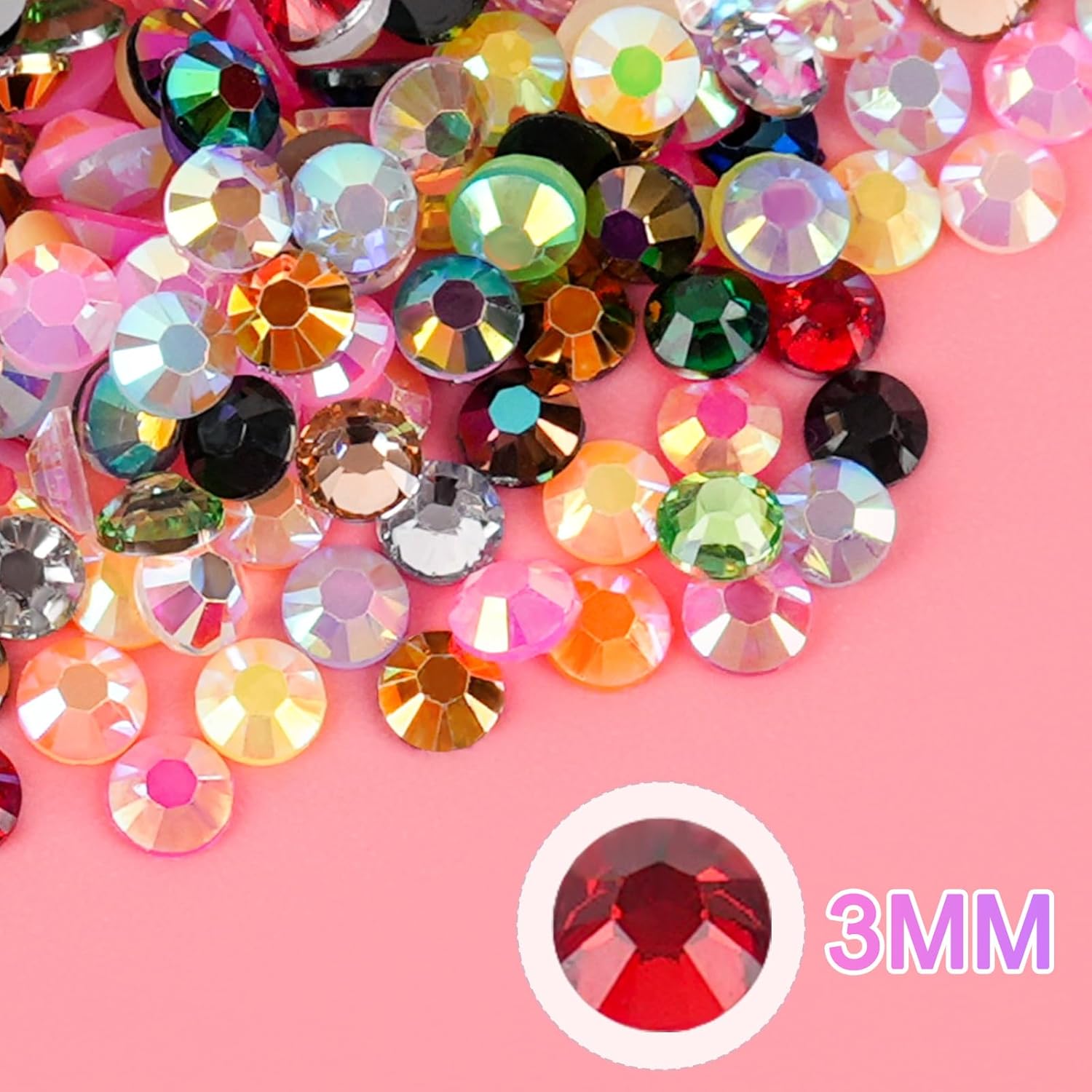 Thumbnail 4 de Canvalite 35000Pcs 40 Colors Jelly Rhinestones — 3mm Resin Flatback Gems for Diamond Art, Bedazzler Kit with Glue