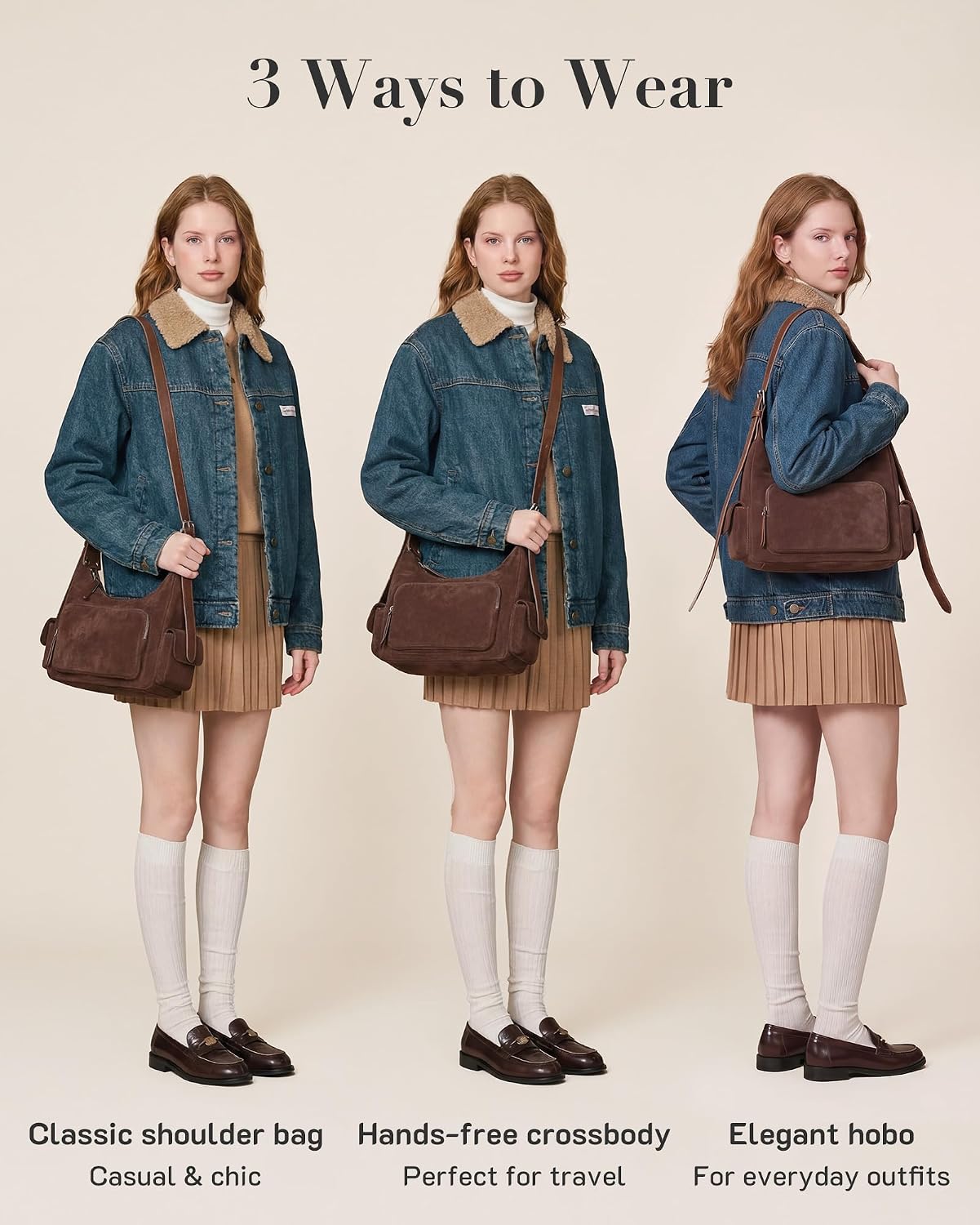 Detalle 2 de Missnine Hobo Bag in Faux Suede