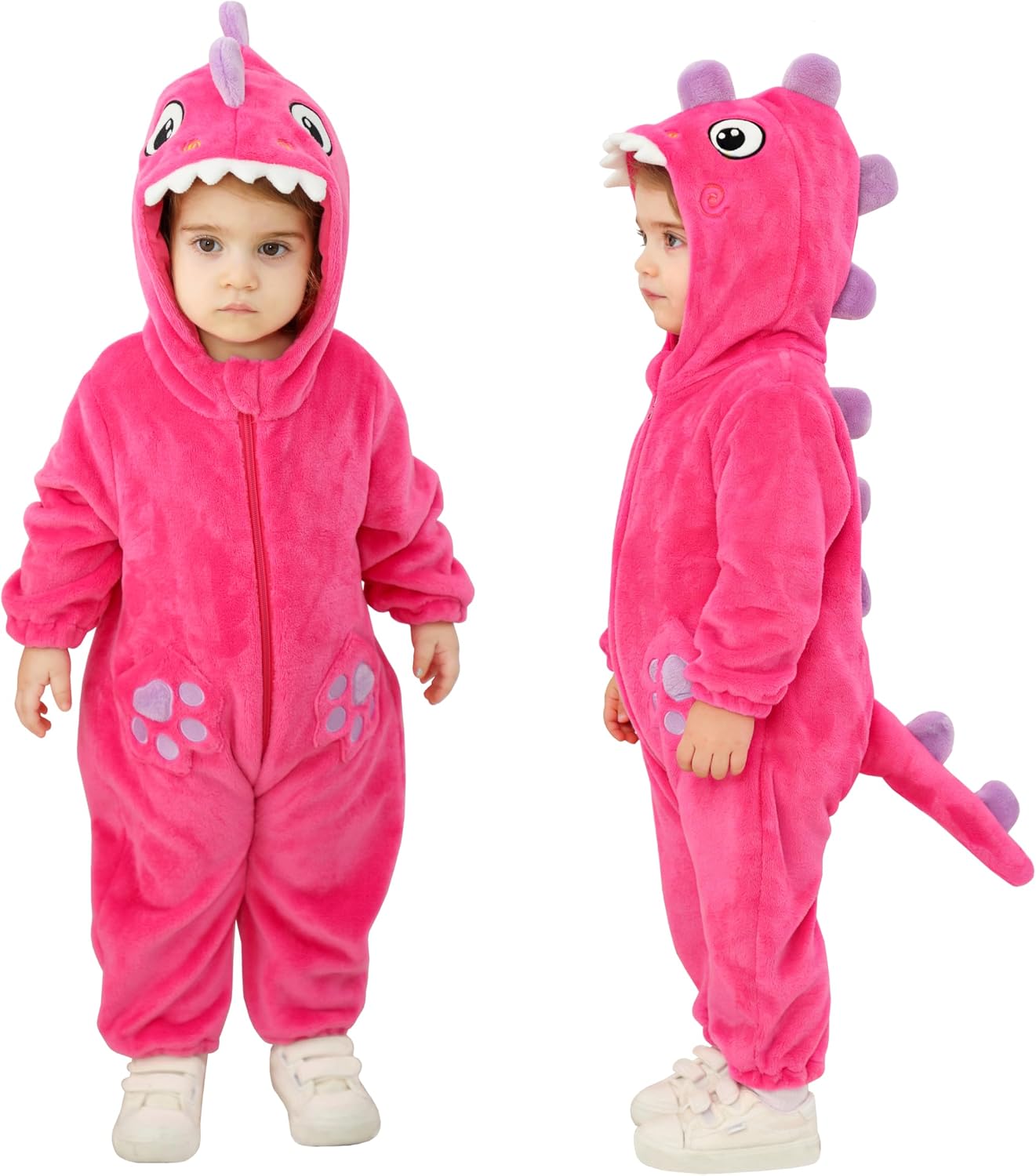 Detalle de TONWHAR Dinosaur Costume Romper, Polyester Flannel