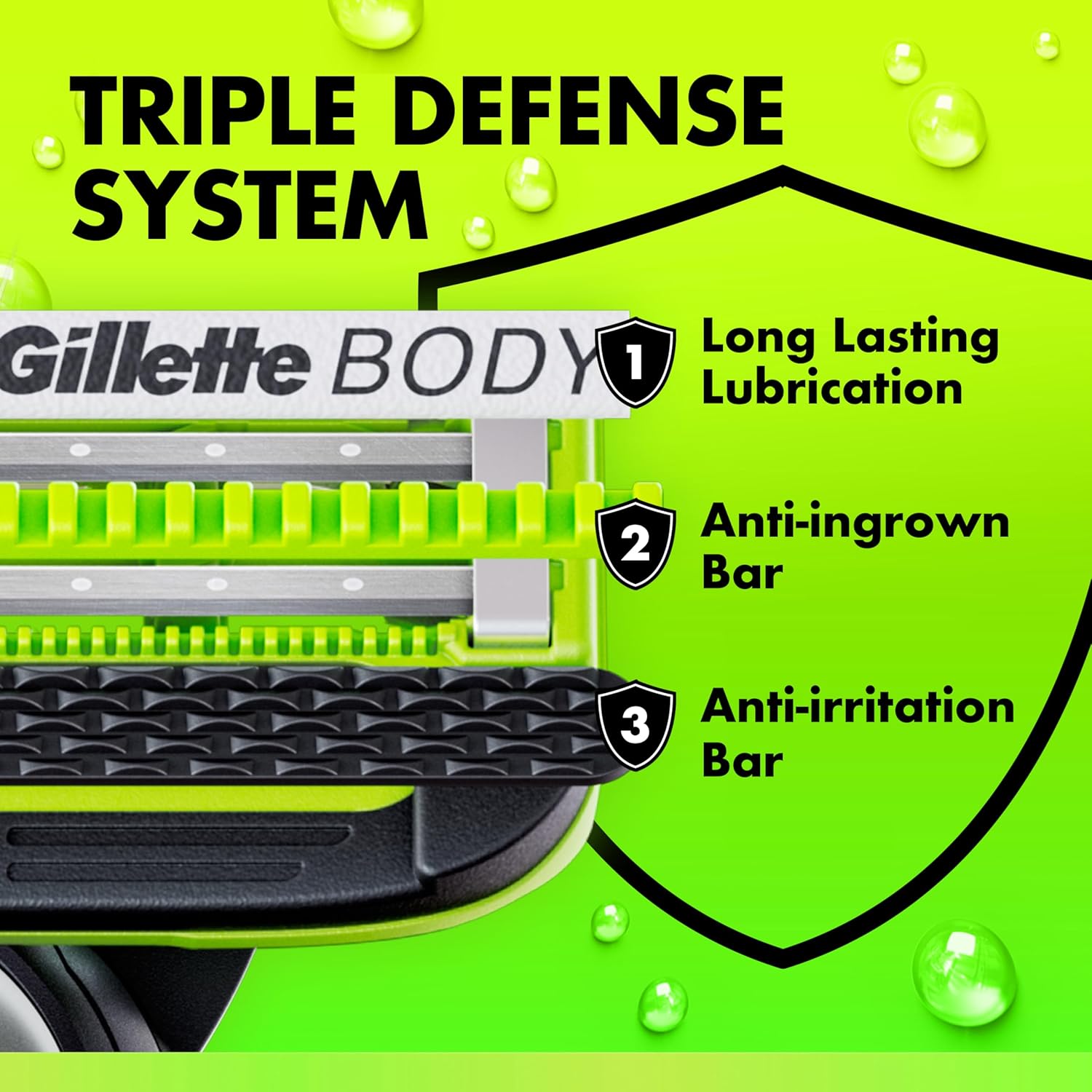Detalle de GilletteLabs Body + Intimate Razor Blade Refills (10 Cartridges) with Triple Defence System