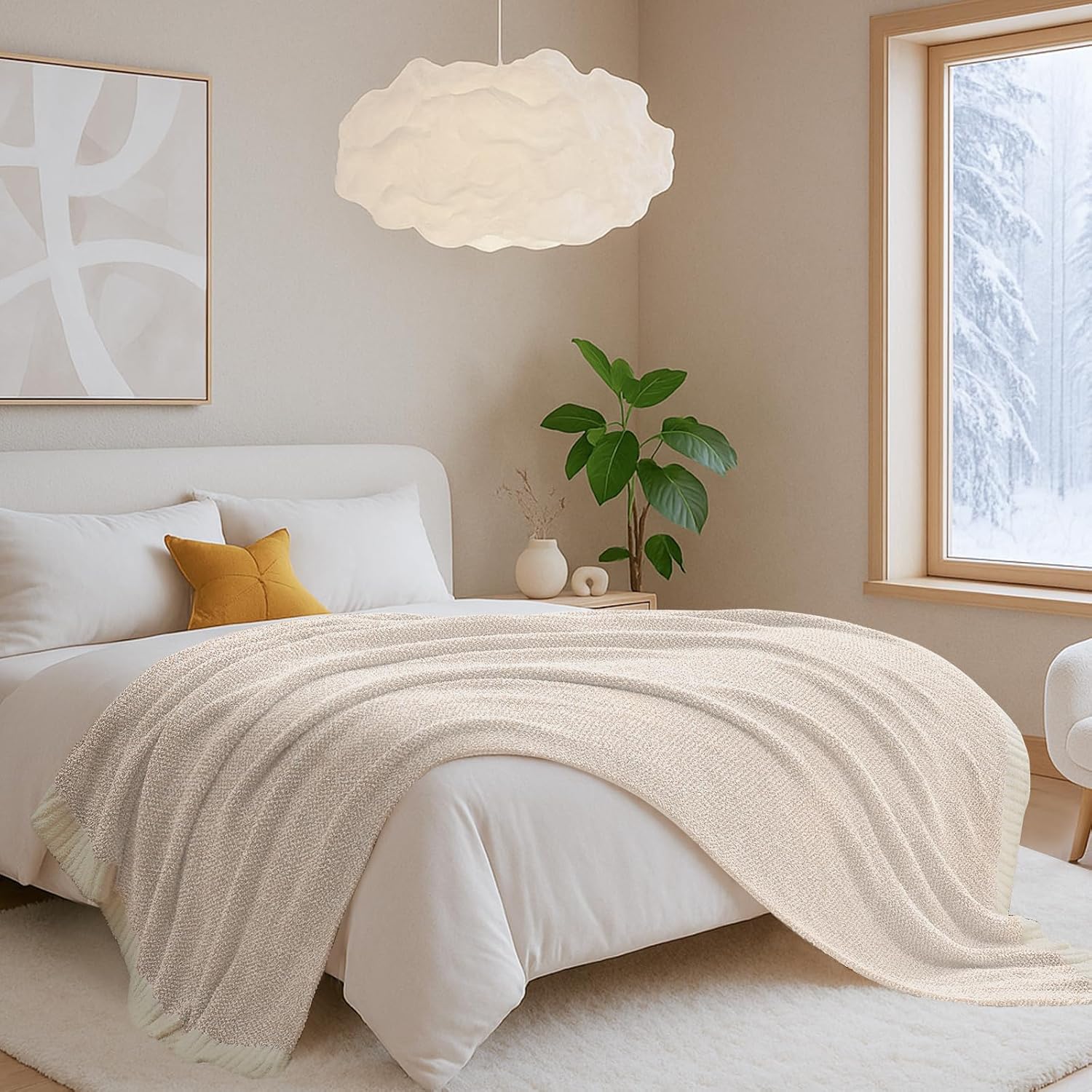 Detalle 2 de Snuggle Sac Buttery Ivory Throw Blanket 50 x 60 🛋