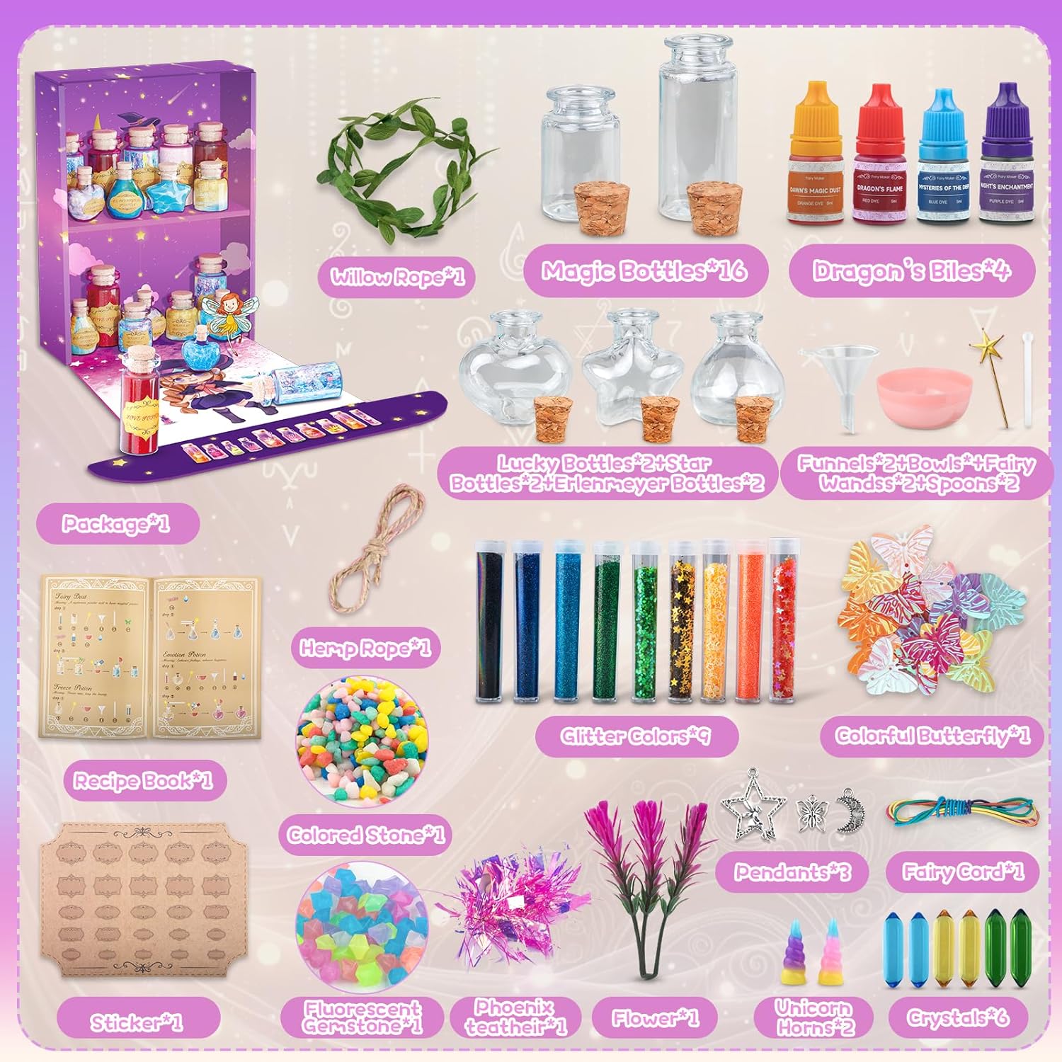 Thumbnail 4 de Fairy Maker FairyMaker Potion Making Kit for Kids (Ages 6–10+) with Recipe Book, Potion Bottles & Accessories