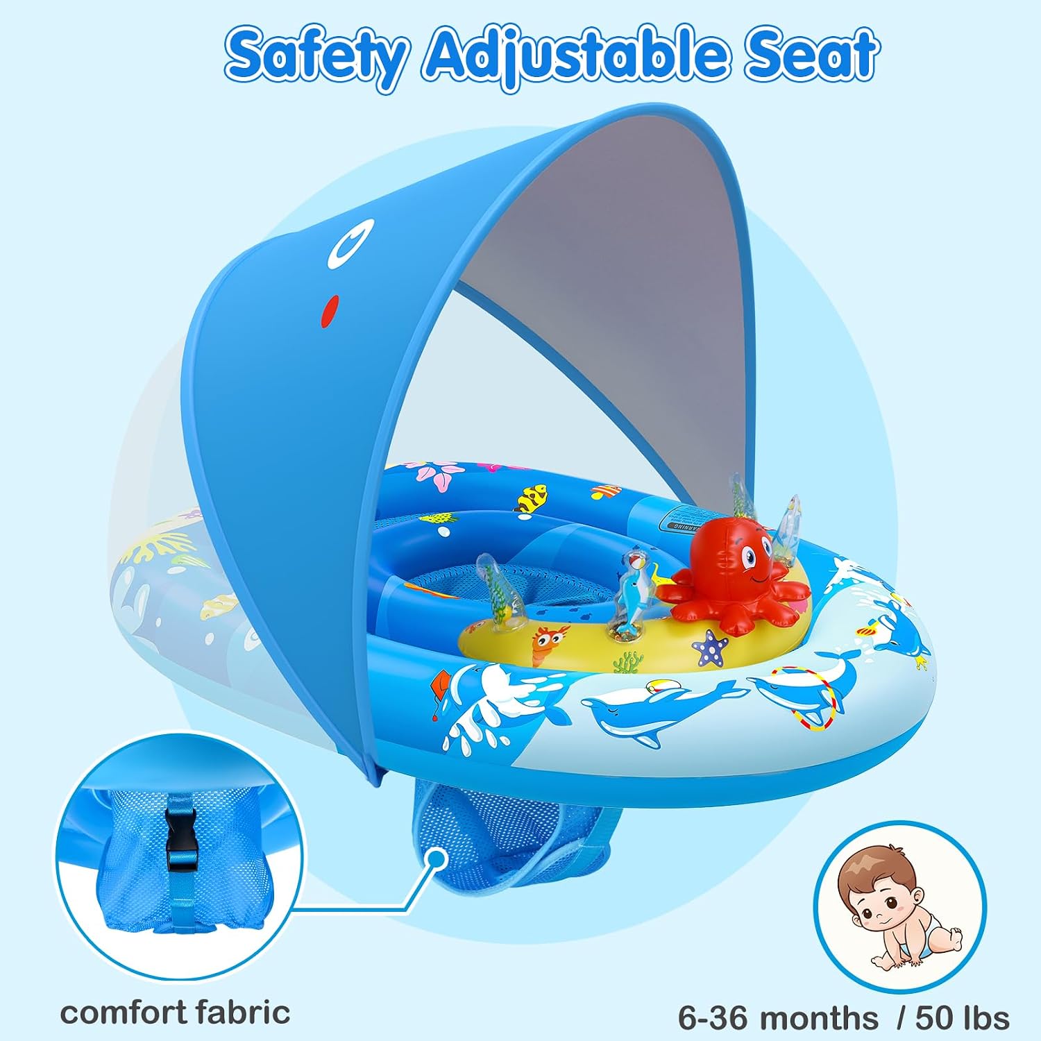 Detalle 2 de EZIGO Baby Pool Float 6-36 Months 🏊