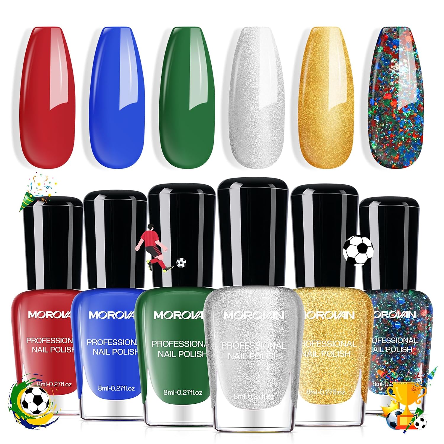 Detalle de Morovan Nail Polish Set, 6 Colors