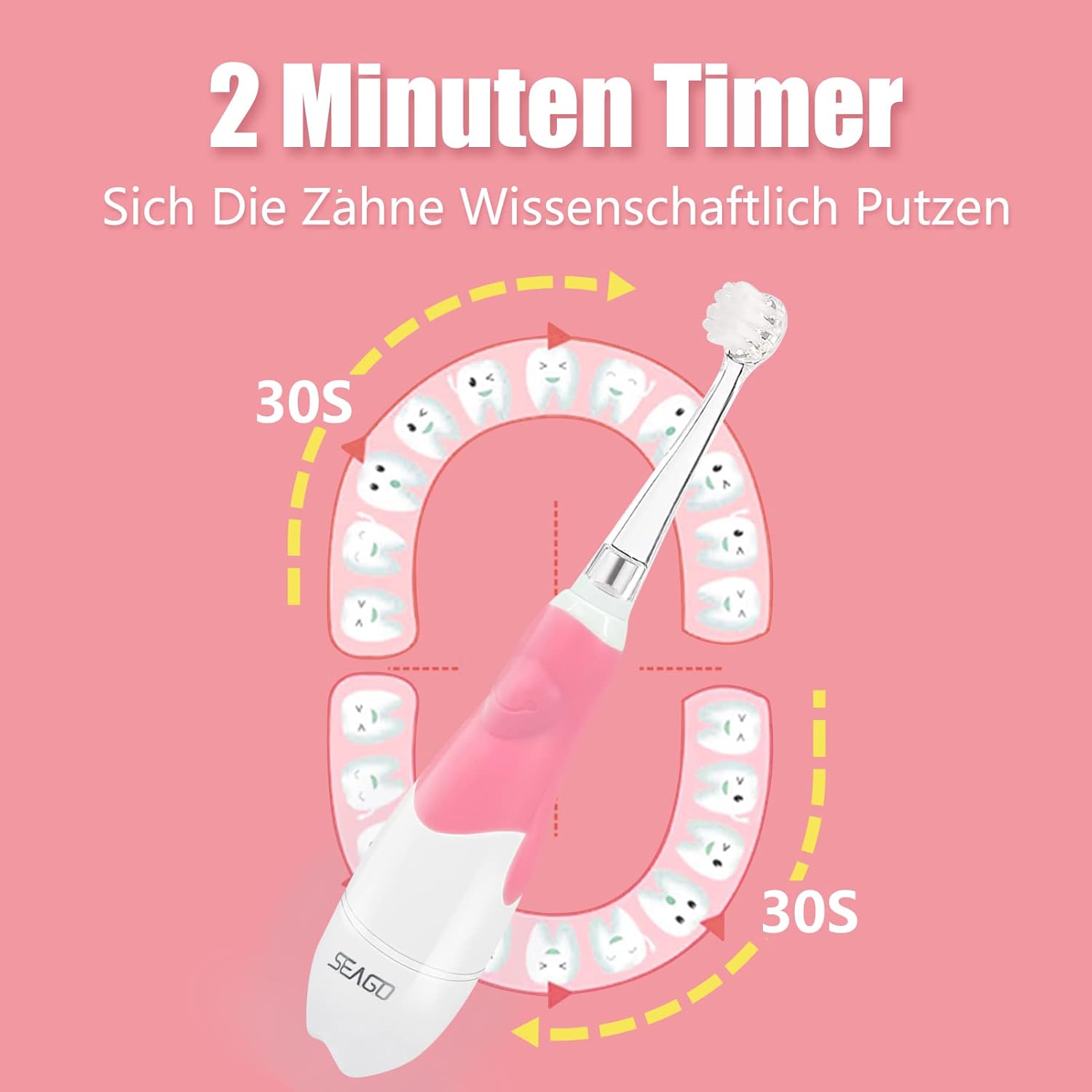 Detalle 2 de Seago SG-513 Elektrische Zahnbürste für Kinder 0–3 Jahre – sicher, sanft und spielerisch