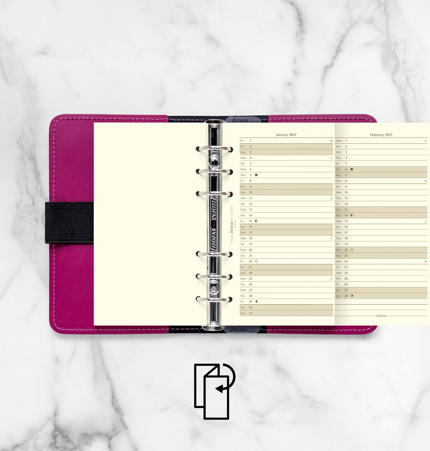 Detalle de Filofax 27-68408 persoonlijke verticale jaarplanner-navulling 2027