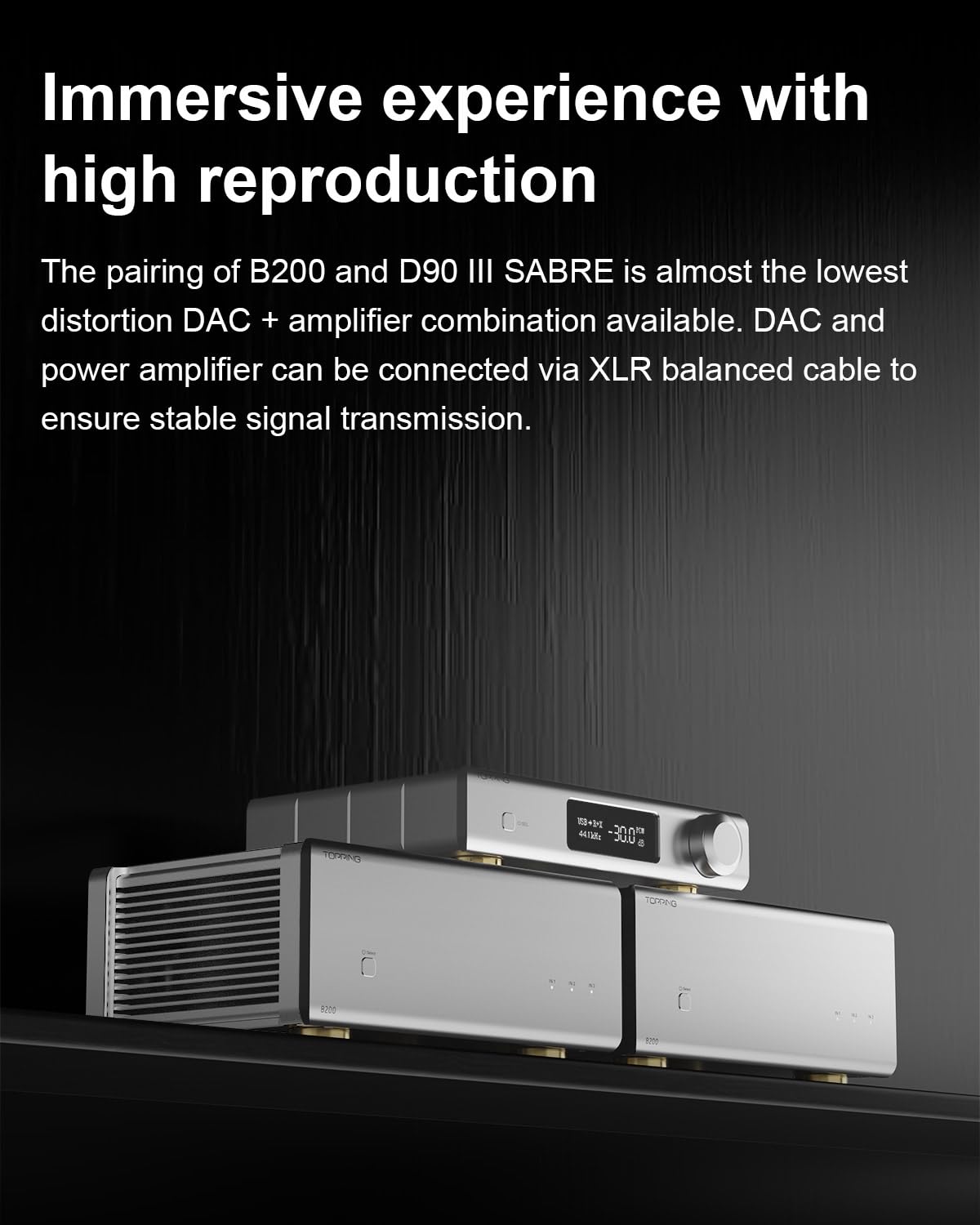 Thumbnail 6 de Topping B200 Mono Pure Power Audio Amplifier (200W output) with balanced XLR/TRS inputs and 12V trigger