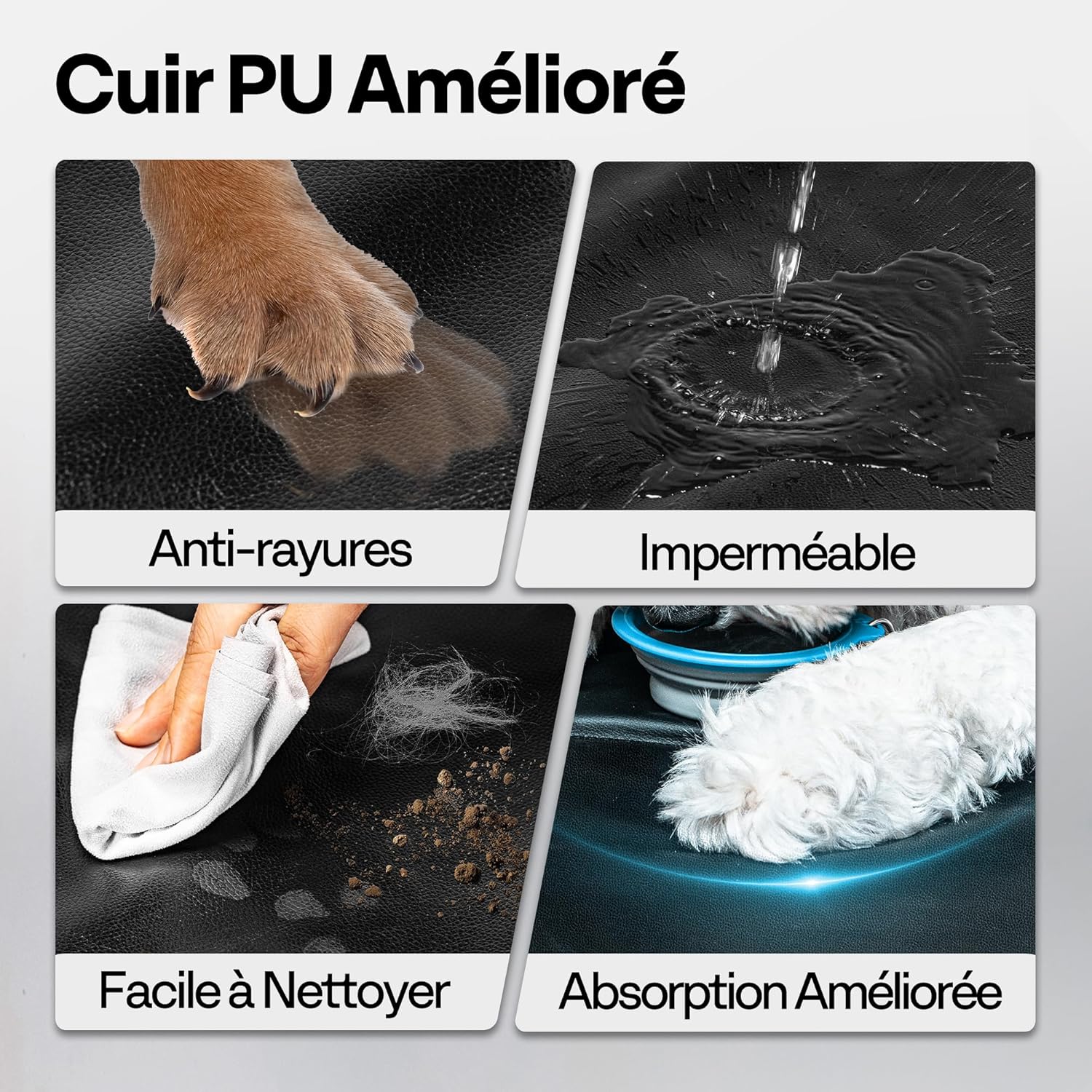 Detalle 2 de MellowMates Couverture pour Chien – Siège arrière SUV et petits camions, protection complète