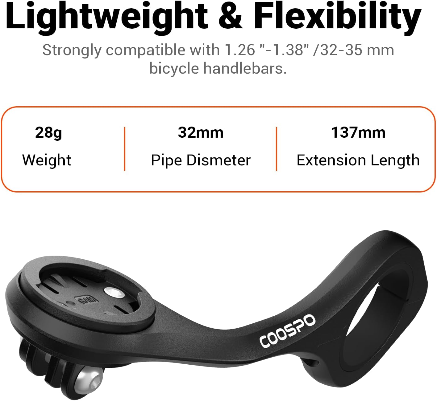 Thumbnail 3 de CooSpo Fahrradcomputer-Halterung mit Schnellspanner – Out-Front-Erweiterung für Garmin, Wahoo, Bryton & CooSpo