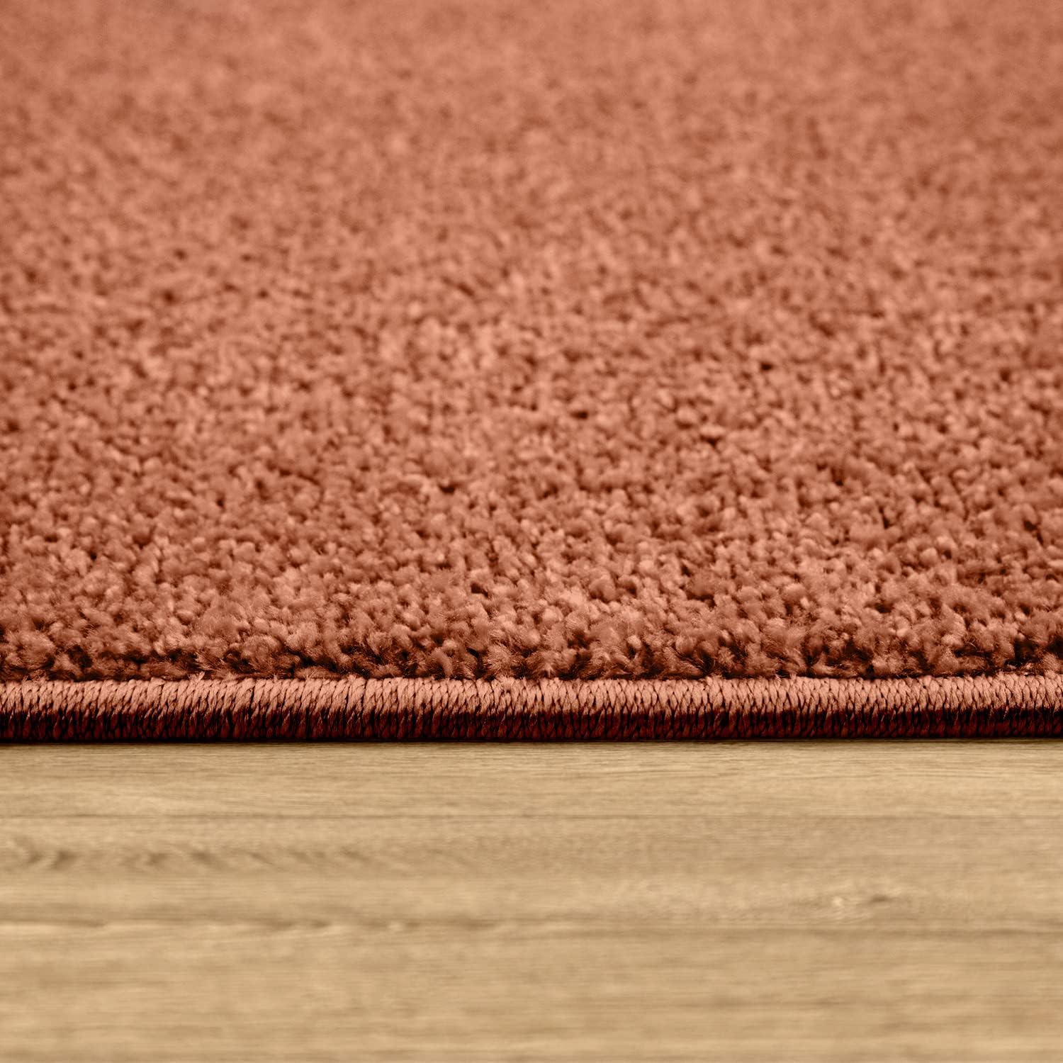 Thumbnail 2 de Paco Home tapis de salon uni moderne à poils ras 200x280 cm couleur cuivre