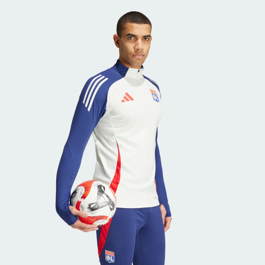 Detalle de Sudadera entrenamiento Olympique de Lyon Tiro 24 de Adidas — blanco