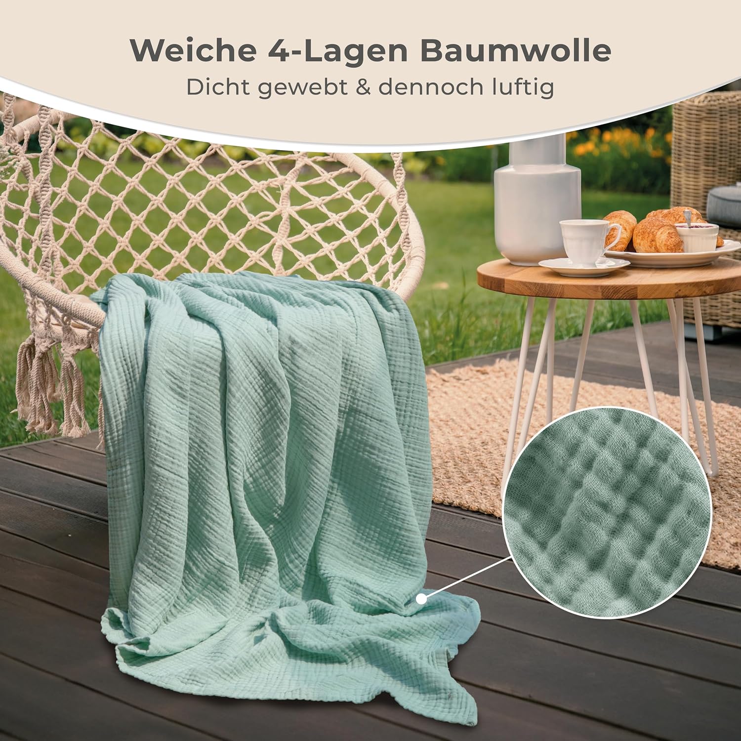 Thumbnail 5 de LAYNENBURG Musselin Tagesdecke 150x200