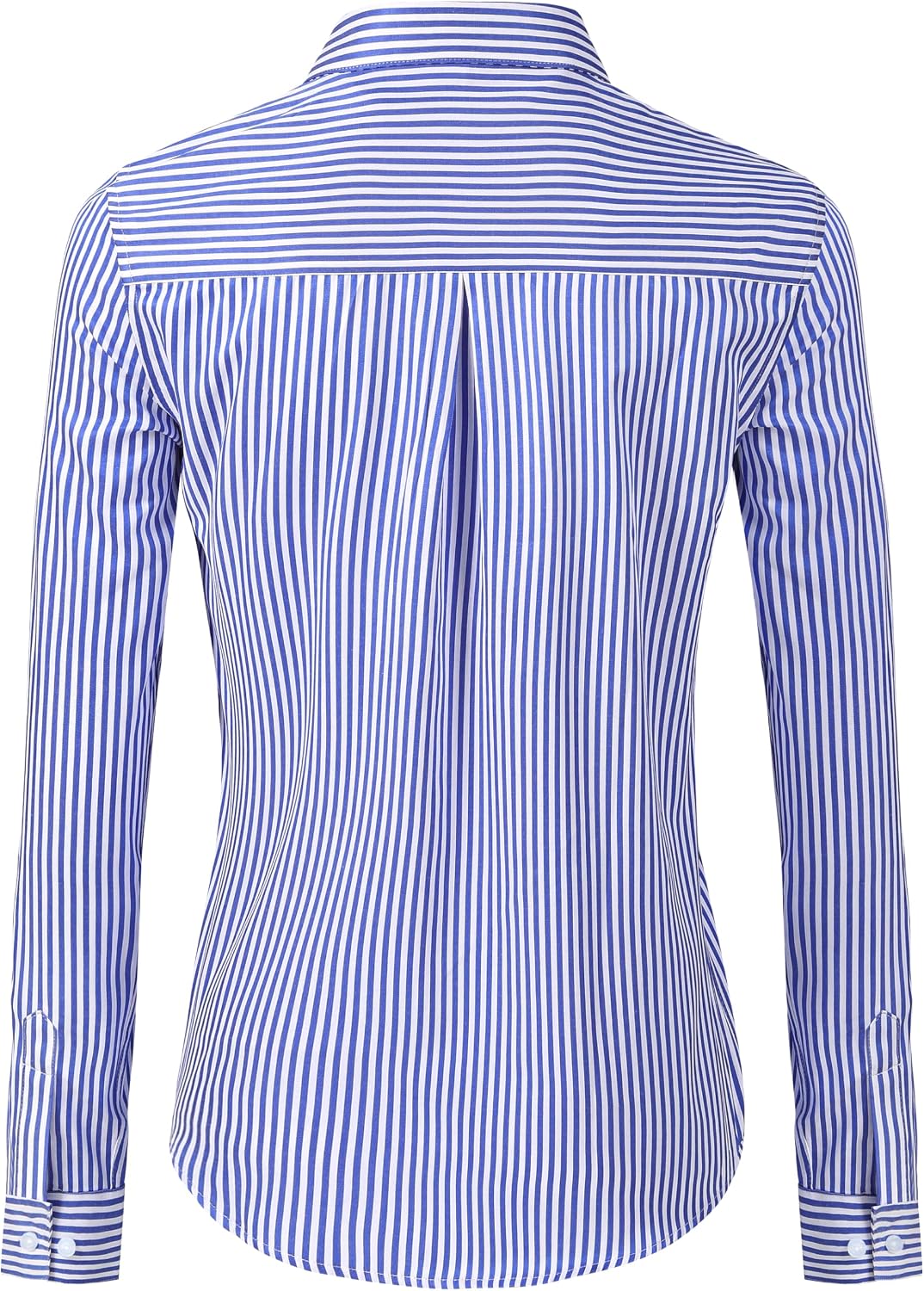 Detalle 1 de Ruisin Women's Wrinkle-Free Button-Down Shirt, Long-Sleeve Solid or Stripe