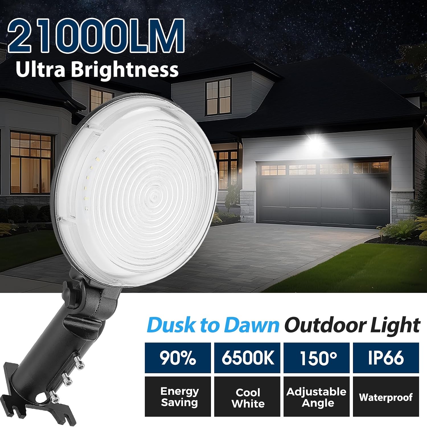 Detalle de WILLGOTOP MiniGCD 1PC Outdoor LED Barn Lights, 150W, 21,000 Lumens, 2-Pack