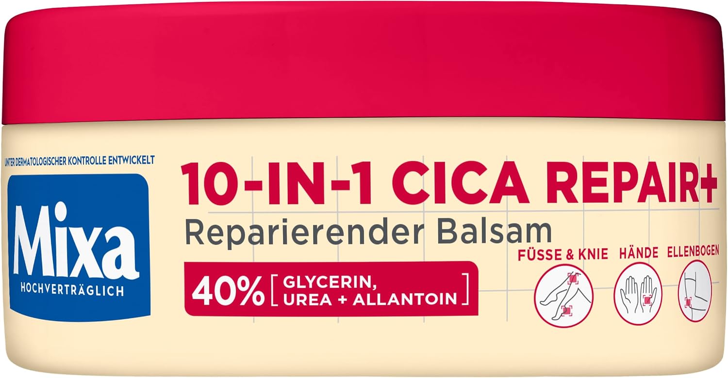 Detalle de Mixa Balsamo Riparante 10 in 1 Cica Repair+ 150 ml: balsamo nutriente per pelli molto secche e ruvide
