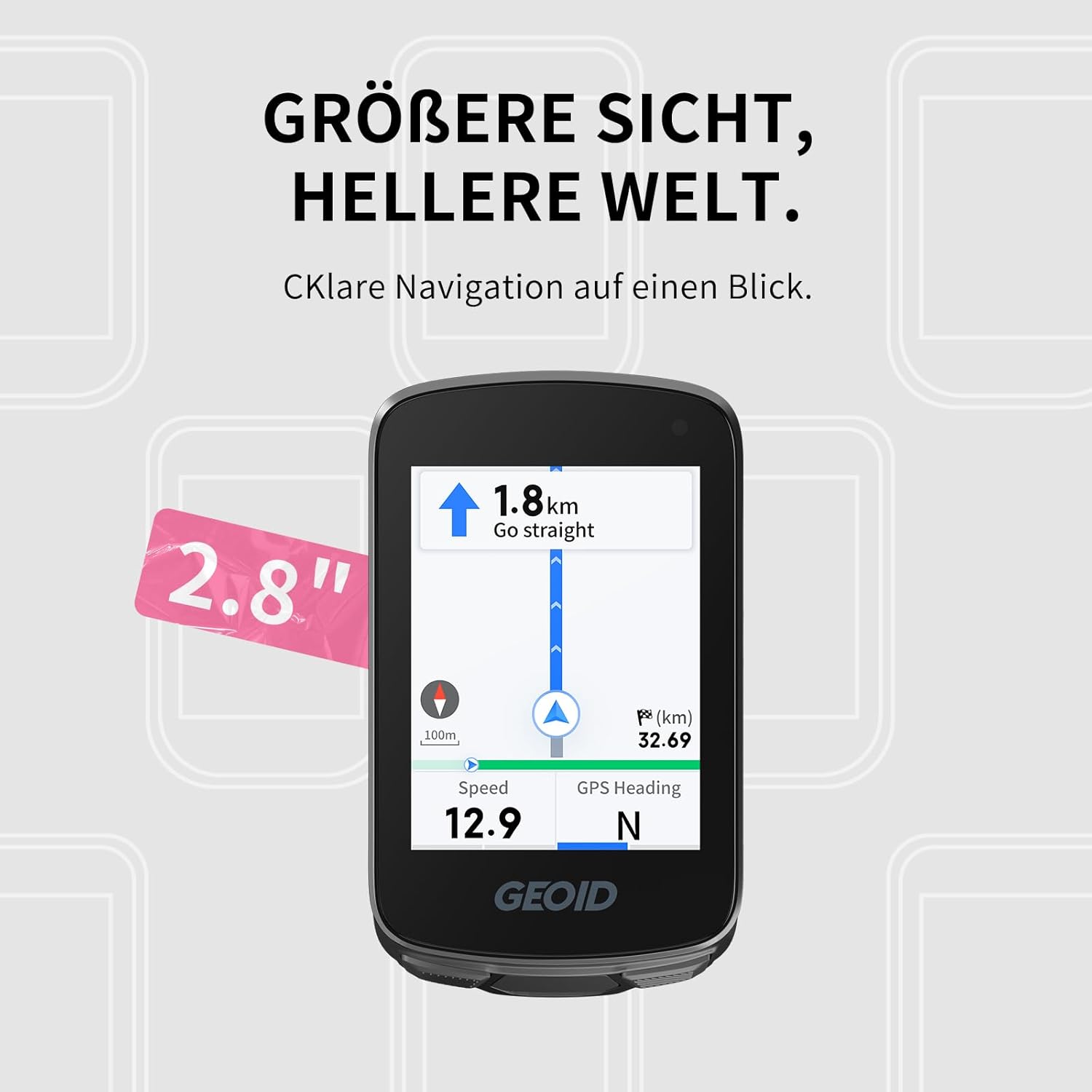 Thumbnail 1 de GEOID CC700 GPS-Fahrradcomputer kabellos mit 2,8-Zoll-Farbdisplay, Route-Navigation & ANT+/Bluetooth