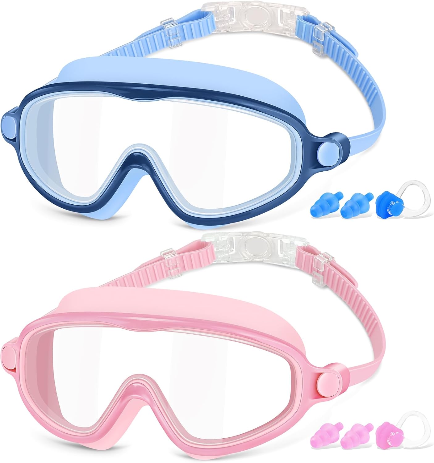 Detalle de COOLOO Kinder-Schwimmbrille 2er-Pack – Anti-Beschlag, UV-Schutz, Auslaufen sicher, 4–14 Jahre