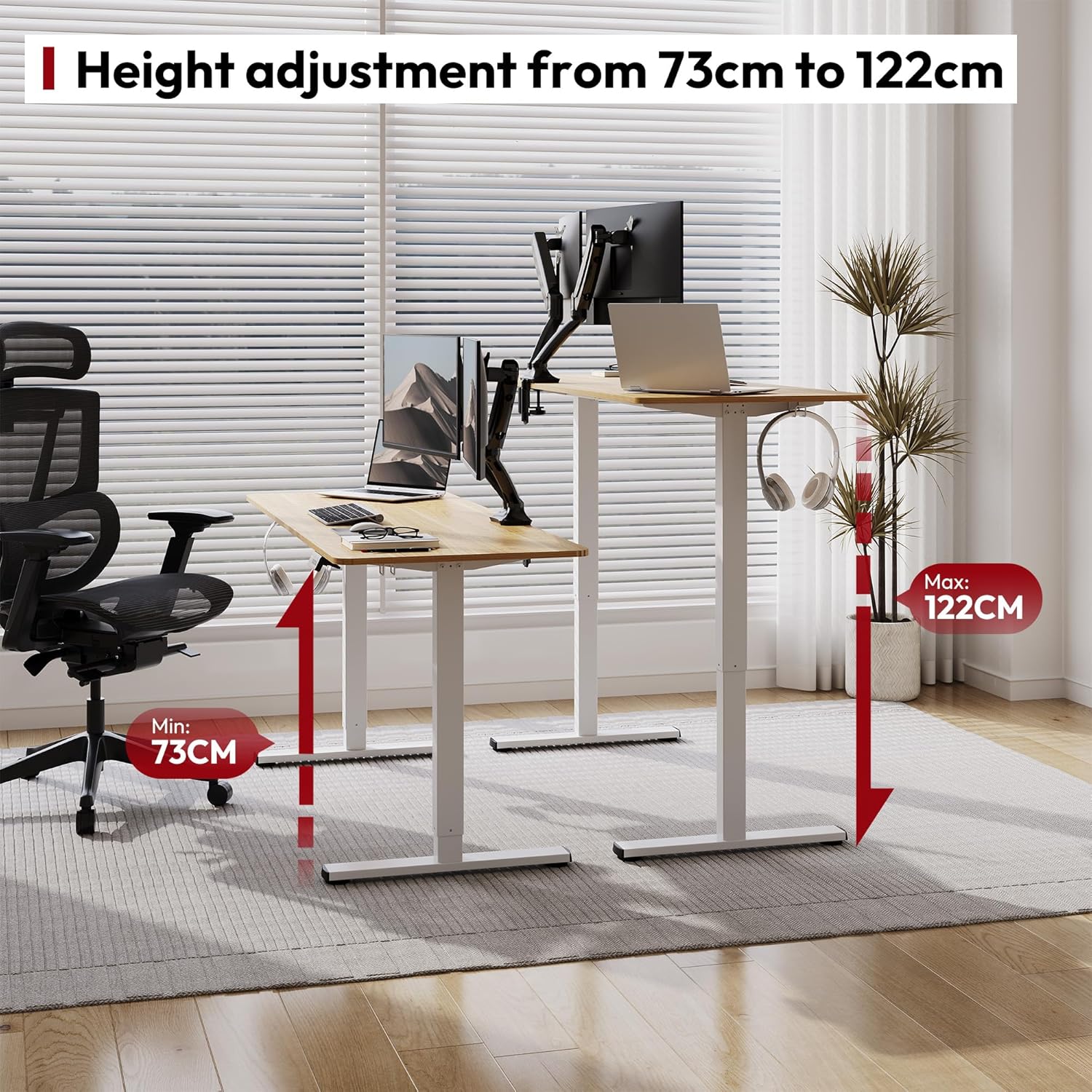 Thumbnail 3 de SANODESK Bureau Assis Debout Électrique réglable en hauteur 200x80 cm avec fonction mémoire