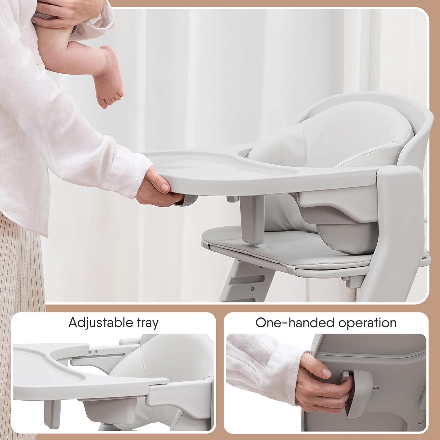 Detalle 2 de Obee Odee Baby High Chair, 220 lb Capacity