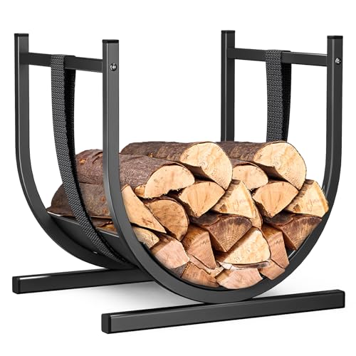 Detalle de VOUNOT Portalegna da Interno a Forma di U con Cinghia di Sicurezza – 41x37x39,5 cm, Nero