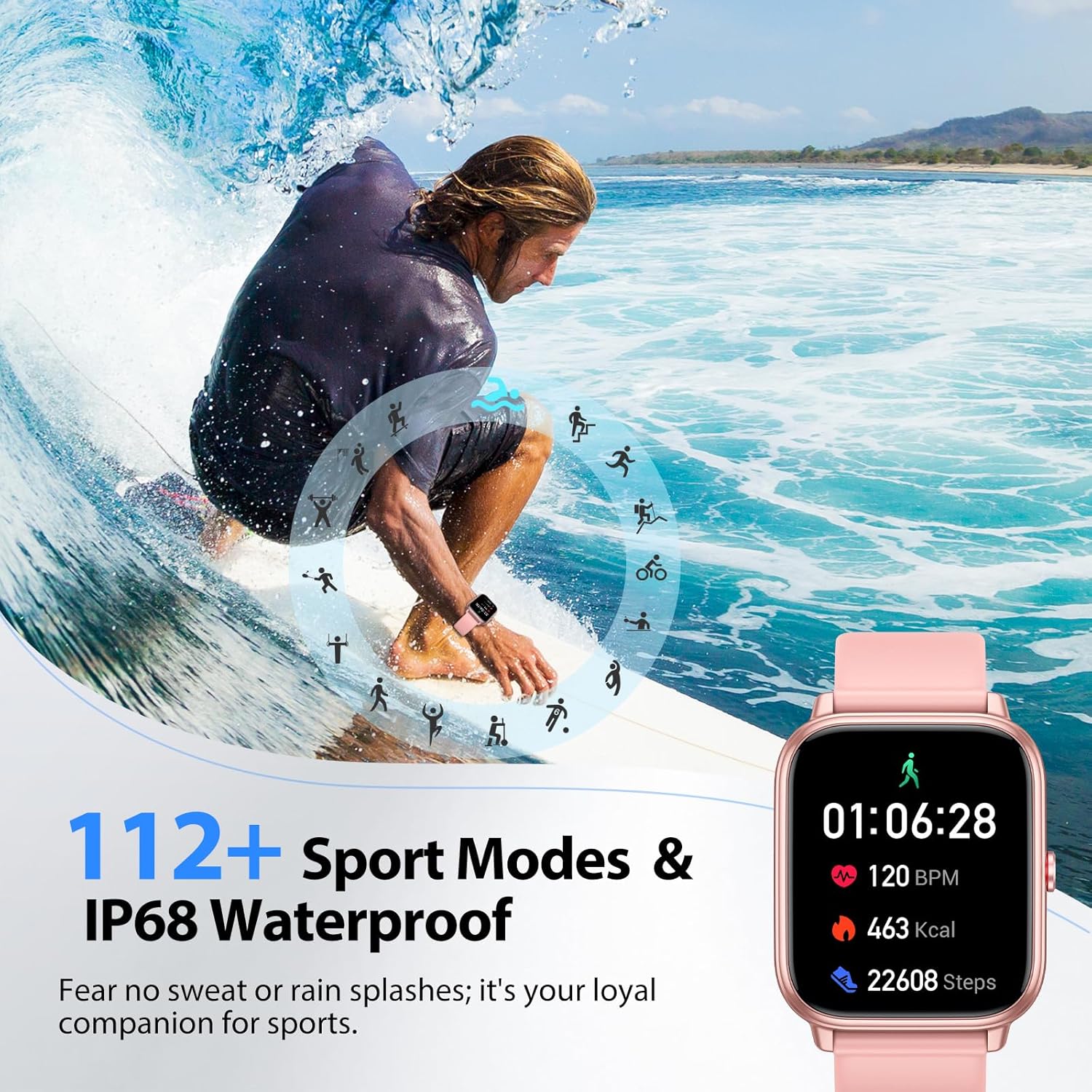 Detalle de Smartwatch Uomo Donna 1.83" HD: Chiamate Bluetooth, 110+ Modalità Sportive, 1000 mAh e autonomia fino a 20 giorni