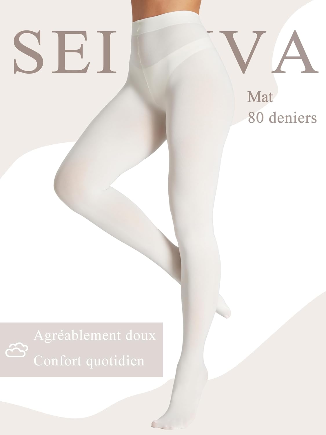 Detalle 2 de Seidiva Collant Femme Opaque 80 Deniers