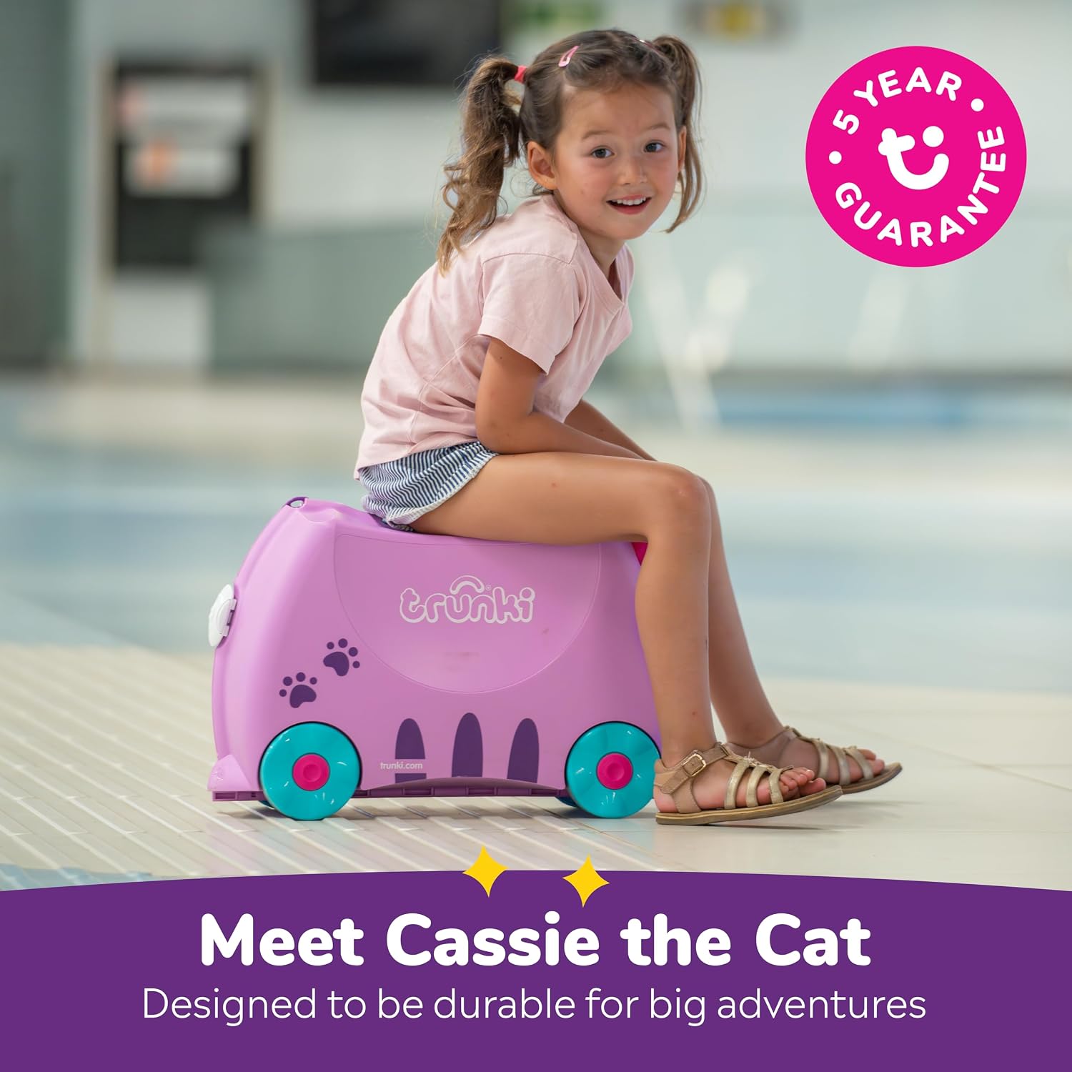 Thumbnail 4 de Trunki Cassie Cat Lilac Ride-On Suitcase: A Practical Travel Companion for Toddlers