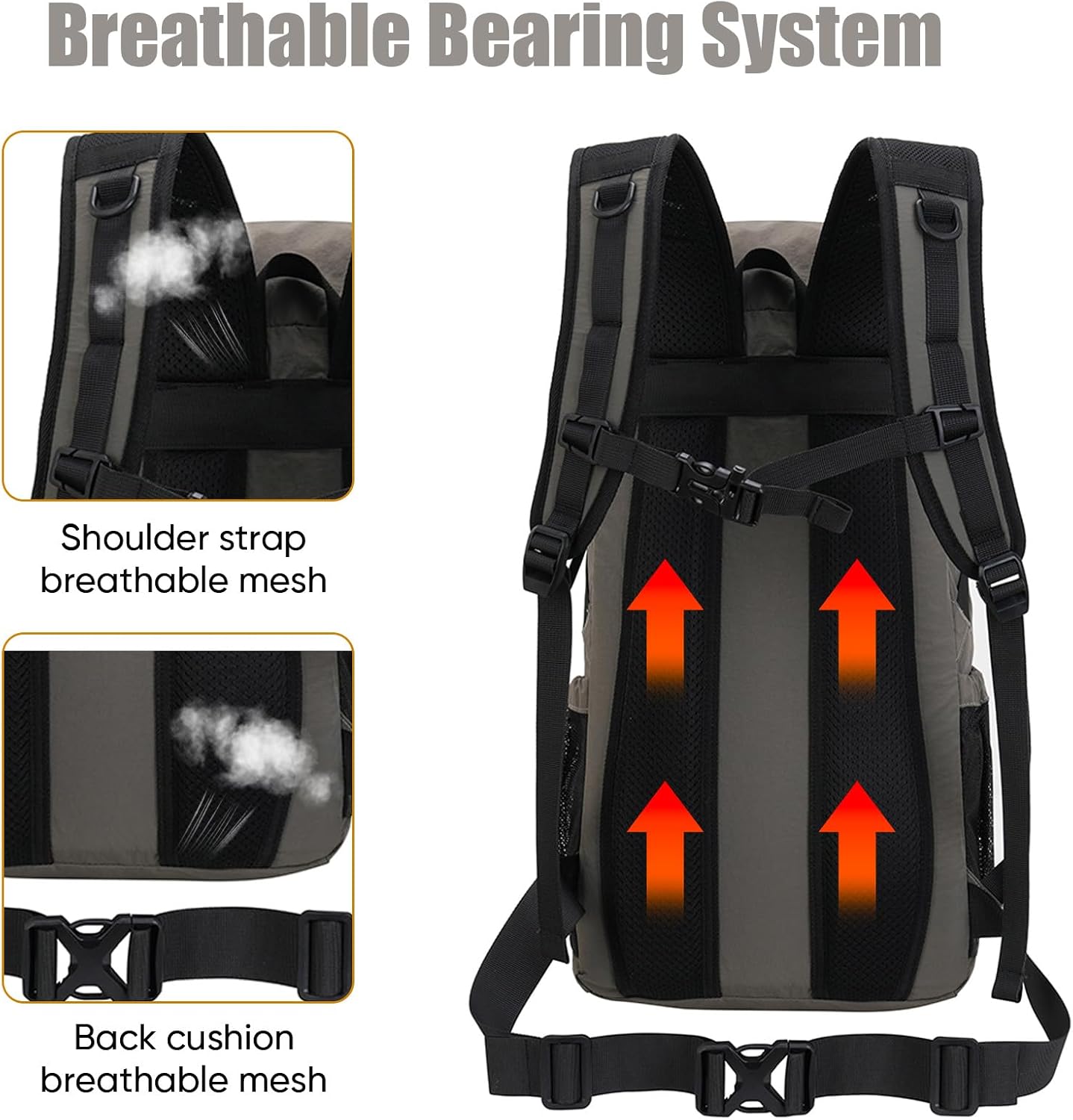 Detalle de Bseash 30L Lightweight Hiking Backpack: A practical daypack for outdoor lovers