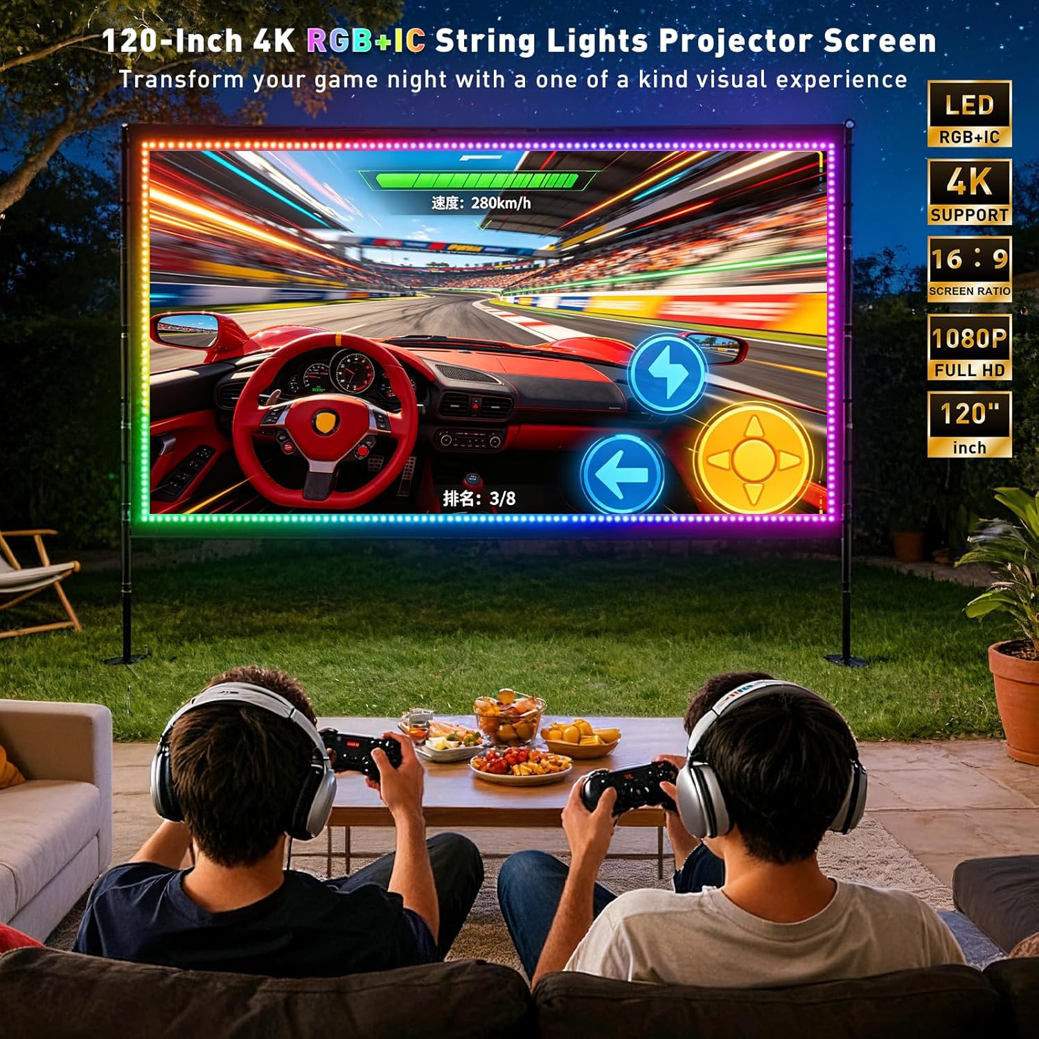 Thumbnail 1 de Outdoor Projector Screen, 120-inch