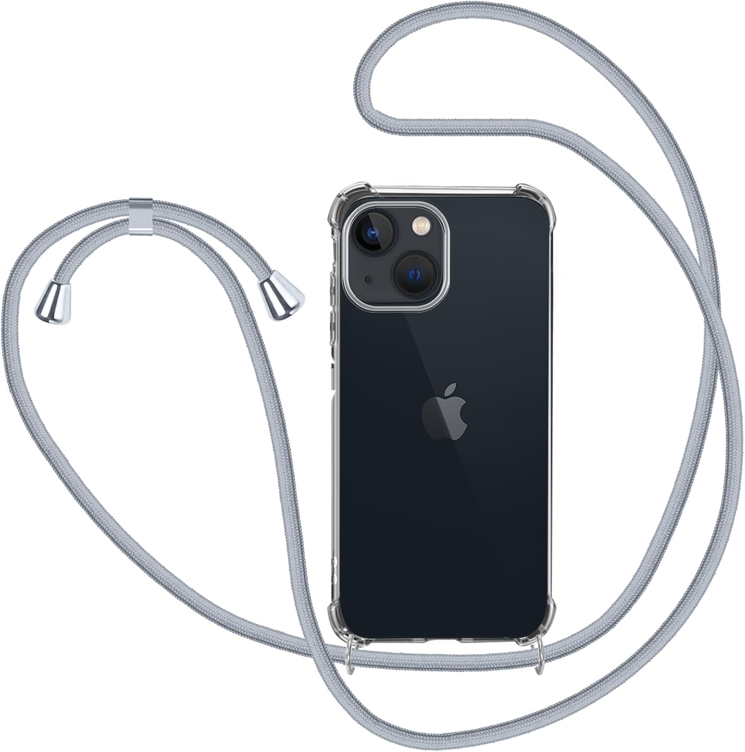 Thumbnail 6 de XTCASE Coque iPhone 15 avec Cordon - Étui transparent avec collier tressé en corde, Or Rose