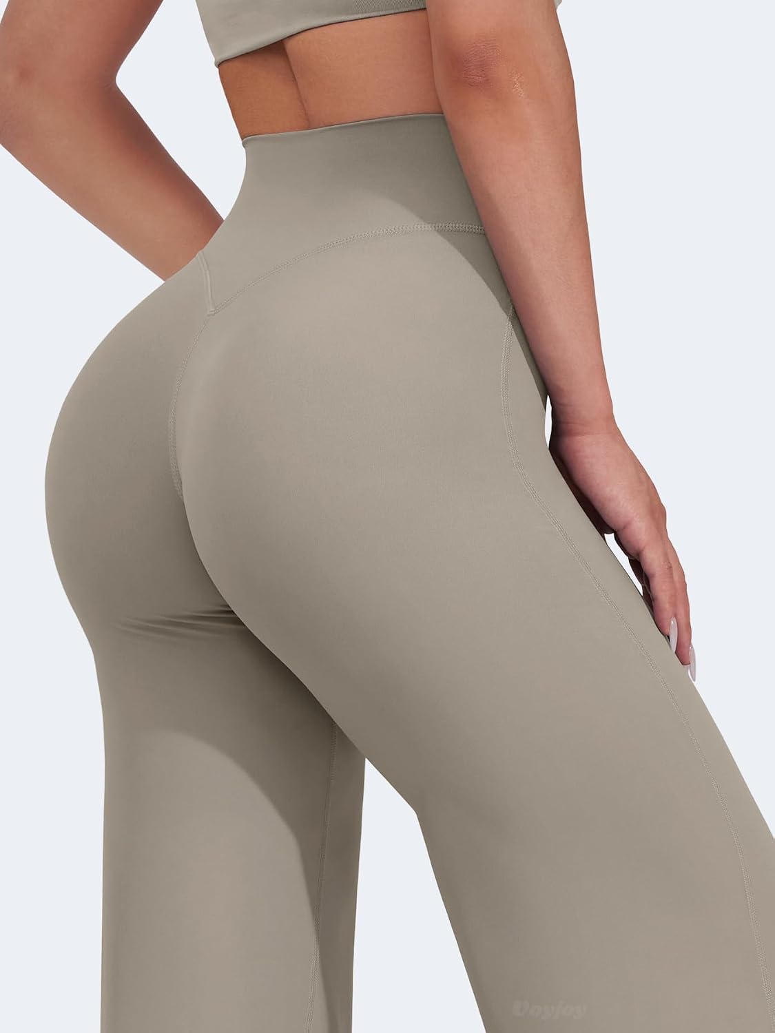 Detalle de VOYJOY Wide-Leg Straight Leggings, High-Waisted with Moisture-Wicking Stretch