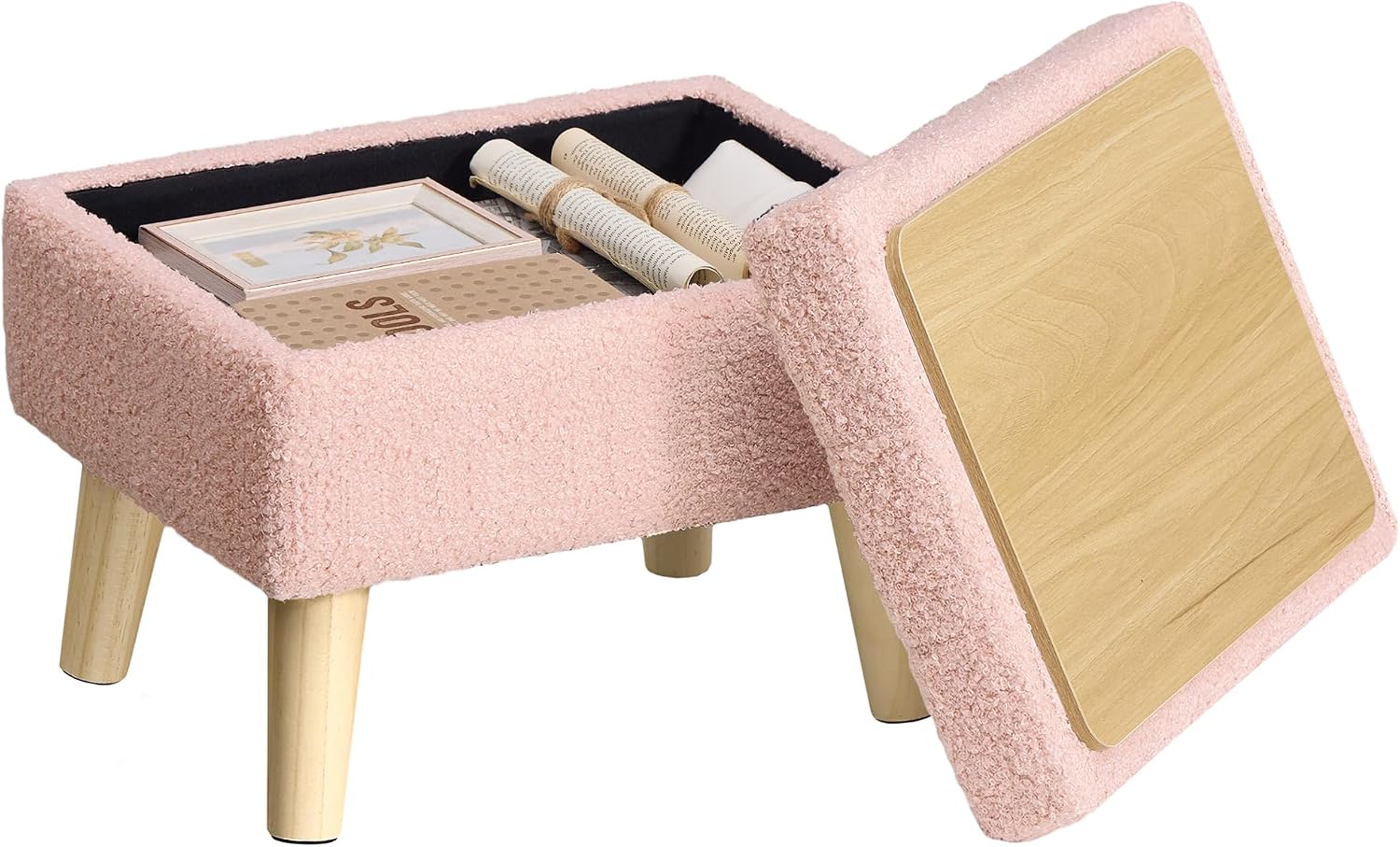 Detalle de SONGMICS Footstool Ottoman, 15.7 Inches