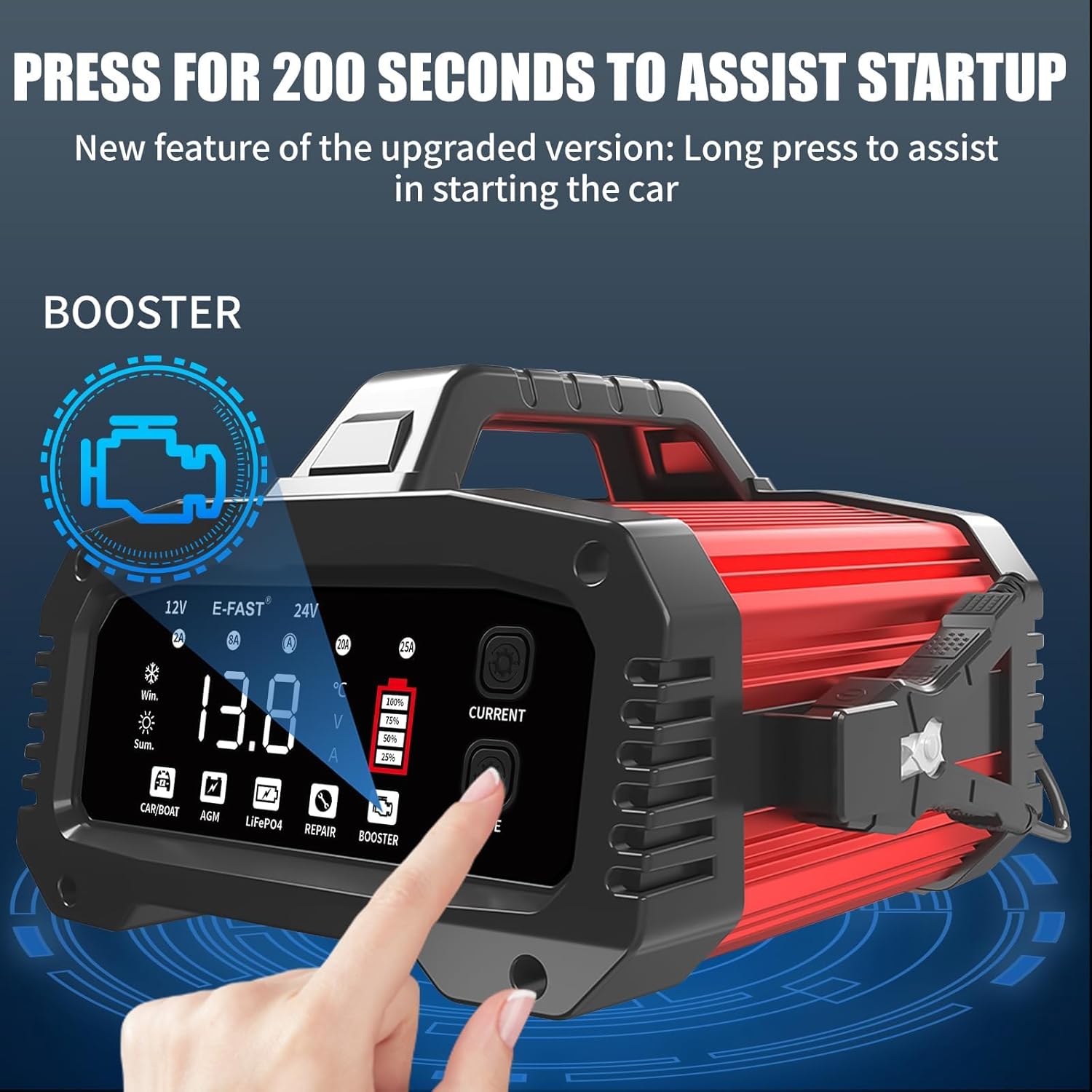 Thumbnail 3 de E-FAST 25A Smart Car Battery Charger (12V/24V) with 200s Booster Mode
