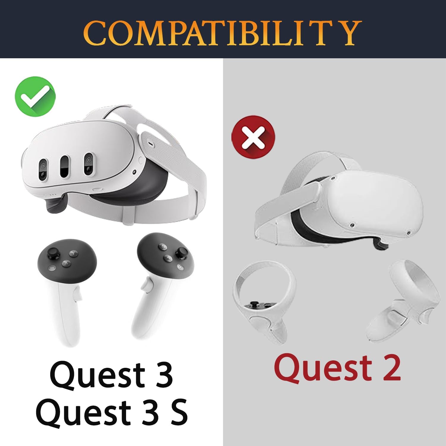 Thumbnail 1 de SOULWIT upgraded replacement wrist straps (1 pair) for Meta Quest 3 / Quest 3S – adjustable VR hand straps in black & white