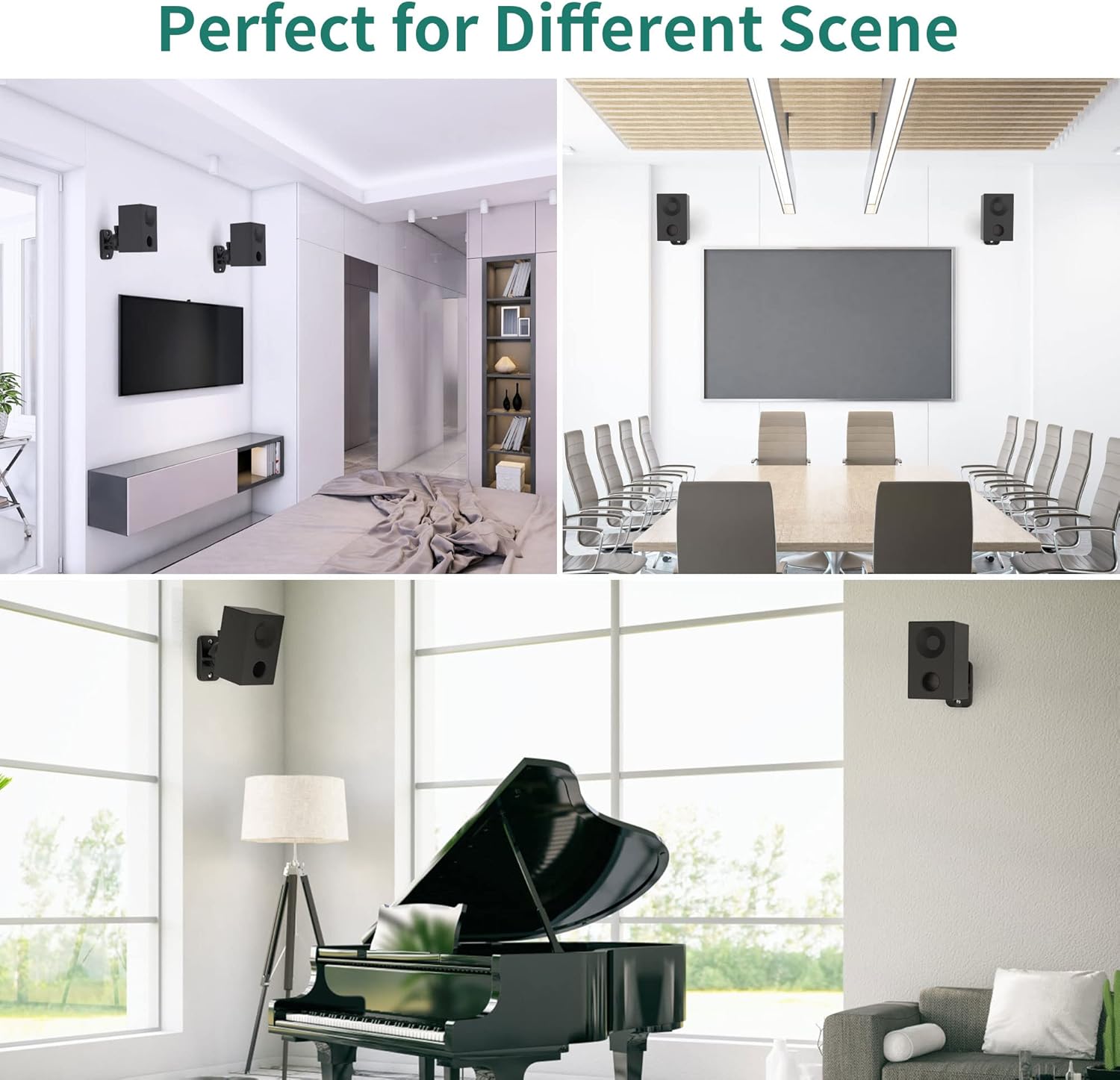 Thumbnail 4 de HomeMount Wall Mount Brackets – Universal Speaker Mounts (2 Pack) for Bookshelf Speakers, Supports Up to 8 lbs